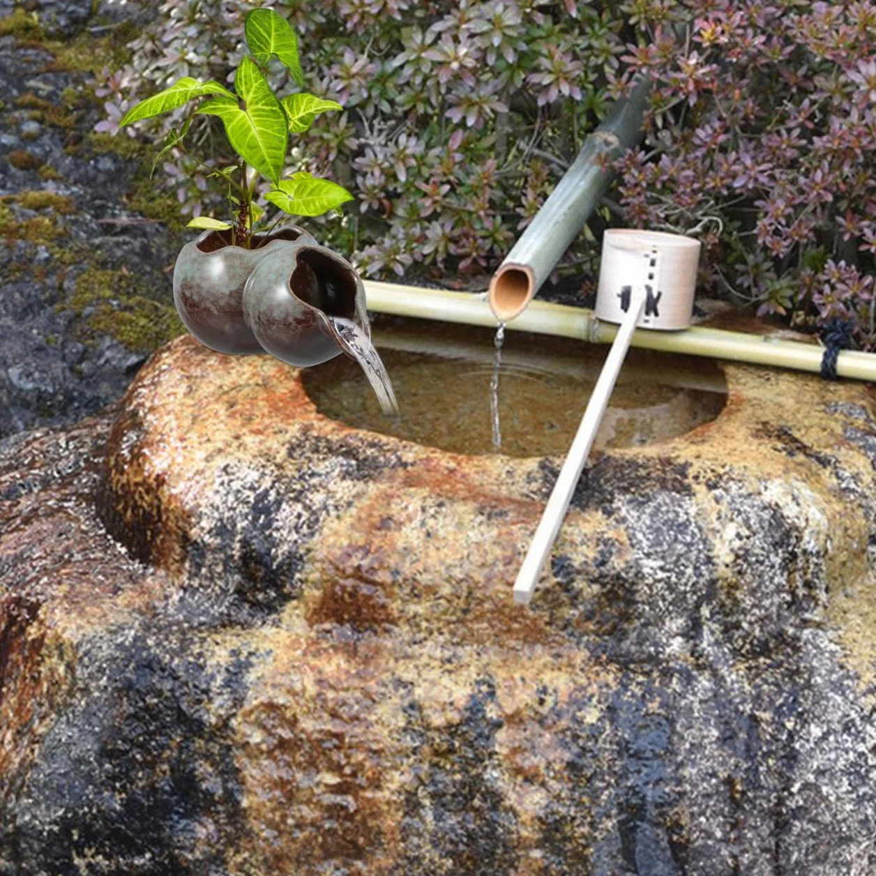 Abaodam Élégante fontaine de rechange pour petits étangs de jardin intérieur extérieur accessoire bec U pot céramique hydroponique