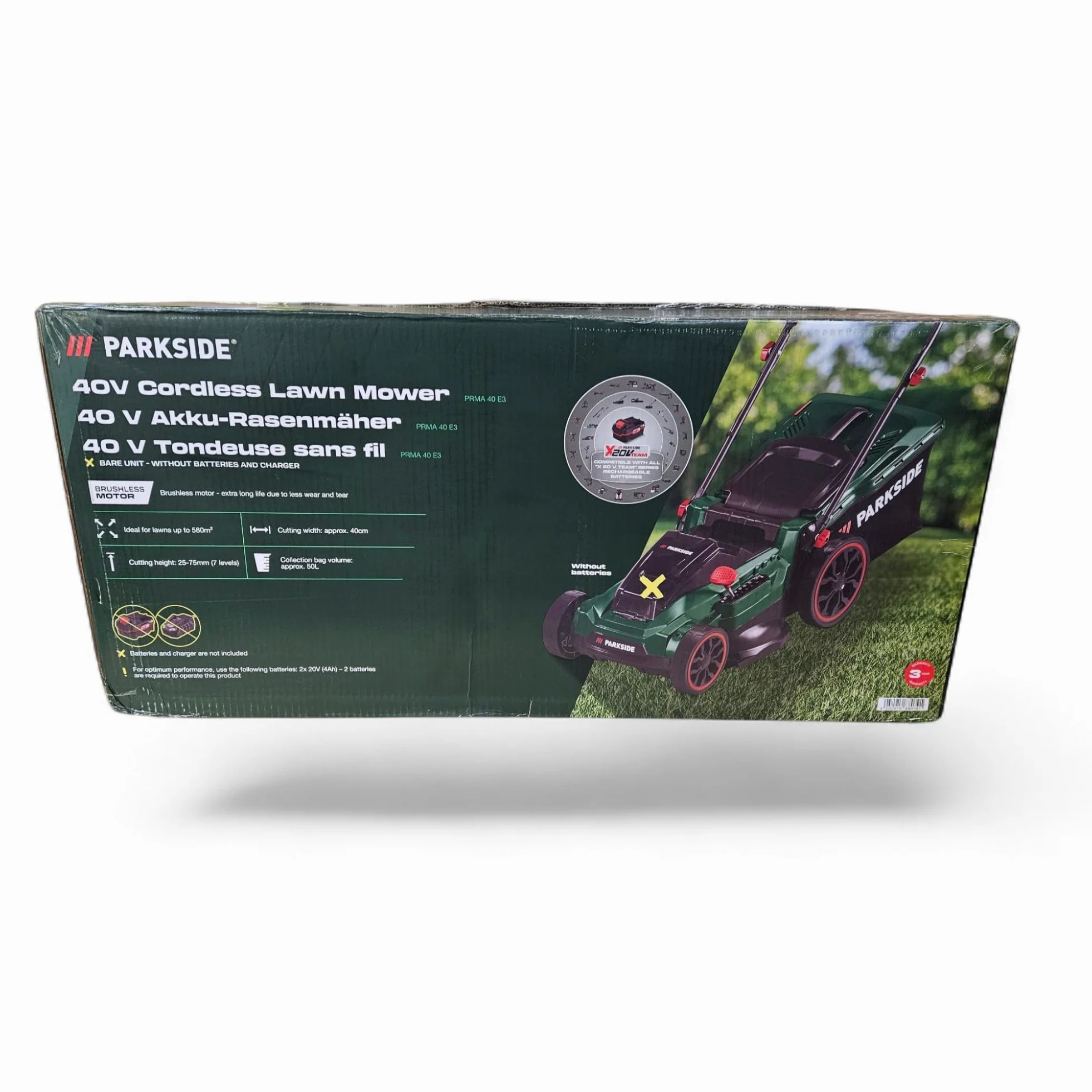 Park Side PRMA 40-Li B3 Tondeuse à Gazon sans Fil 40 V, Vert