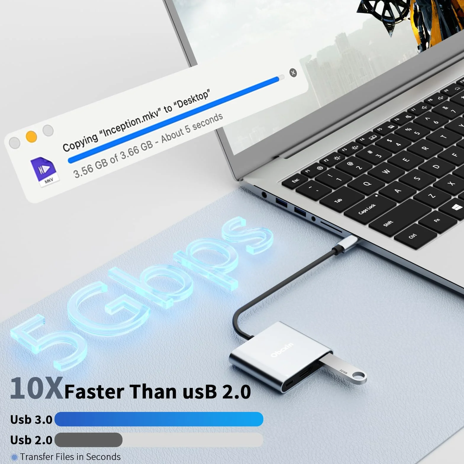 Adaptador USB C a HDMI 4K@60Hz, USB 3.0, 100W PD Carga Rápida, Hub Tipo C para MacBook Pro/Air, iPad Pro, Samsung