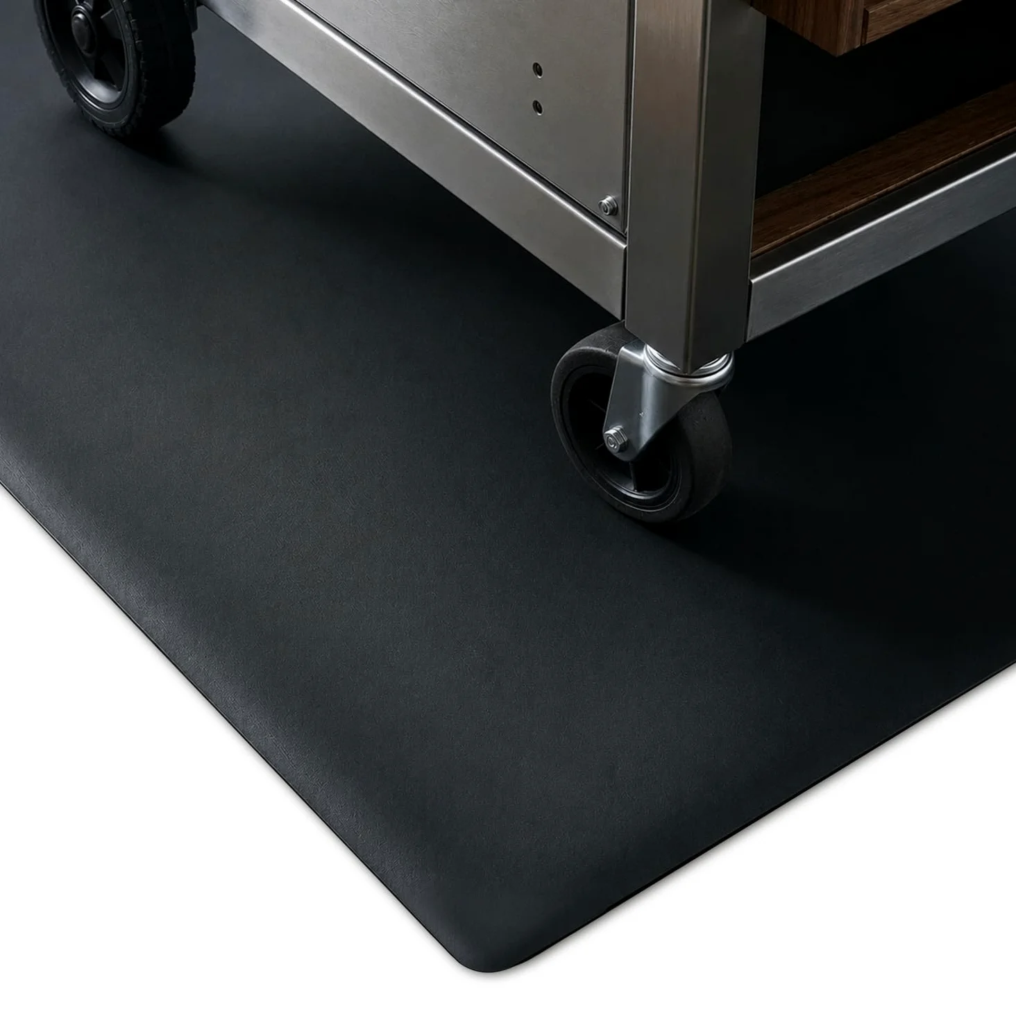 Plaque de Sol pour Barbecue en Quart de Cercle ¼ 100x100 cm | Panneau de Sécurité pour Grill et Extérieur | Protection Anti-Étincelles pour Jardin | Protecteur de Sol Robuste en Acier - Noir Mat