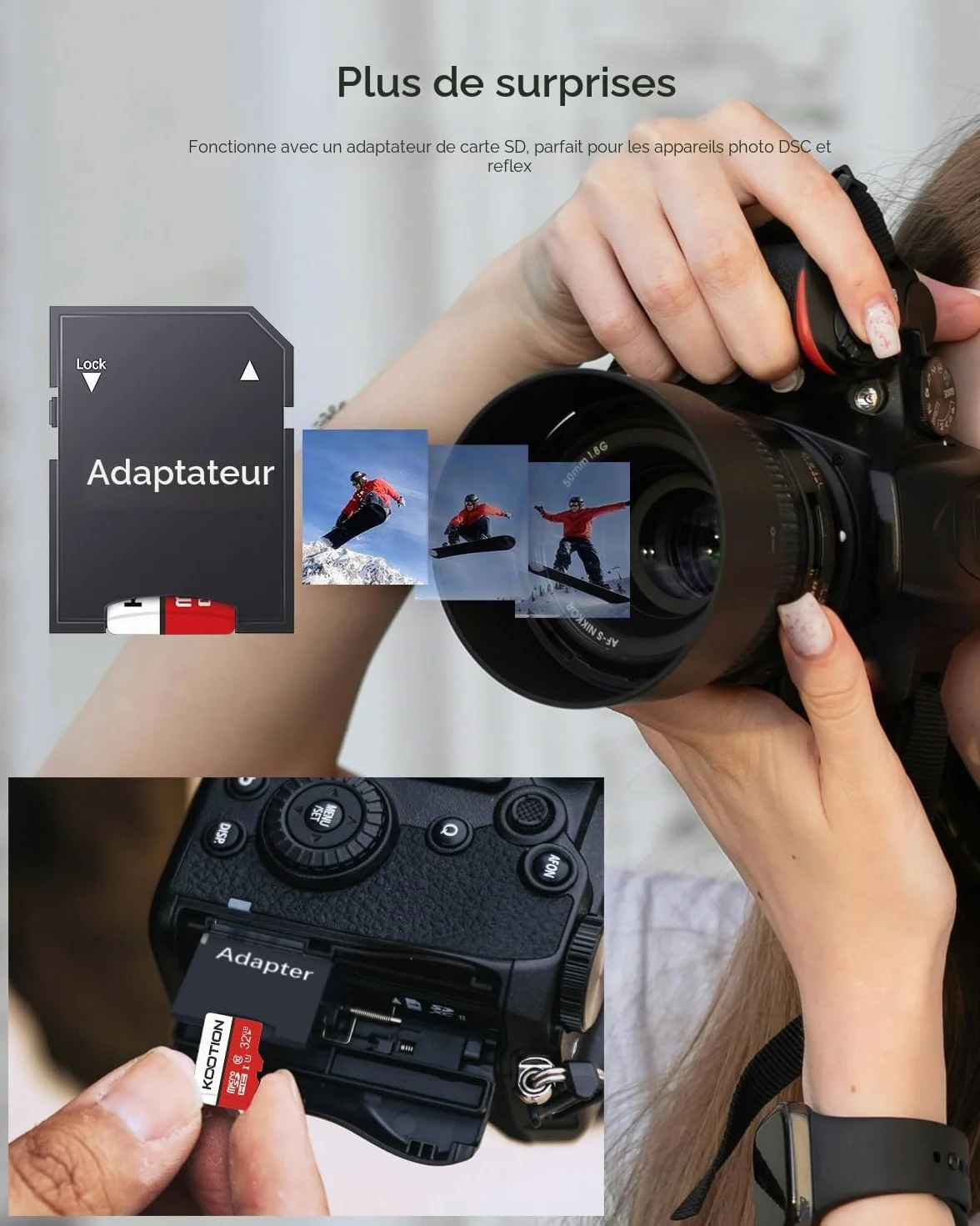 KOOTION Carte Micro SD 32 Go Lot de 2 UHS-I Classe 10 U1