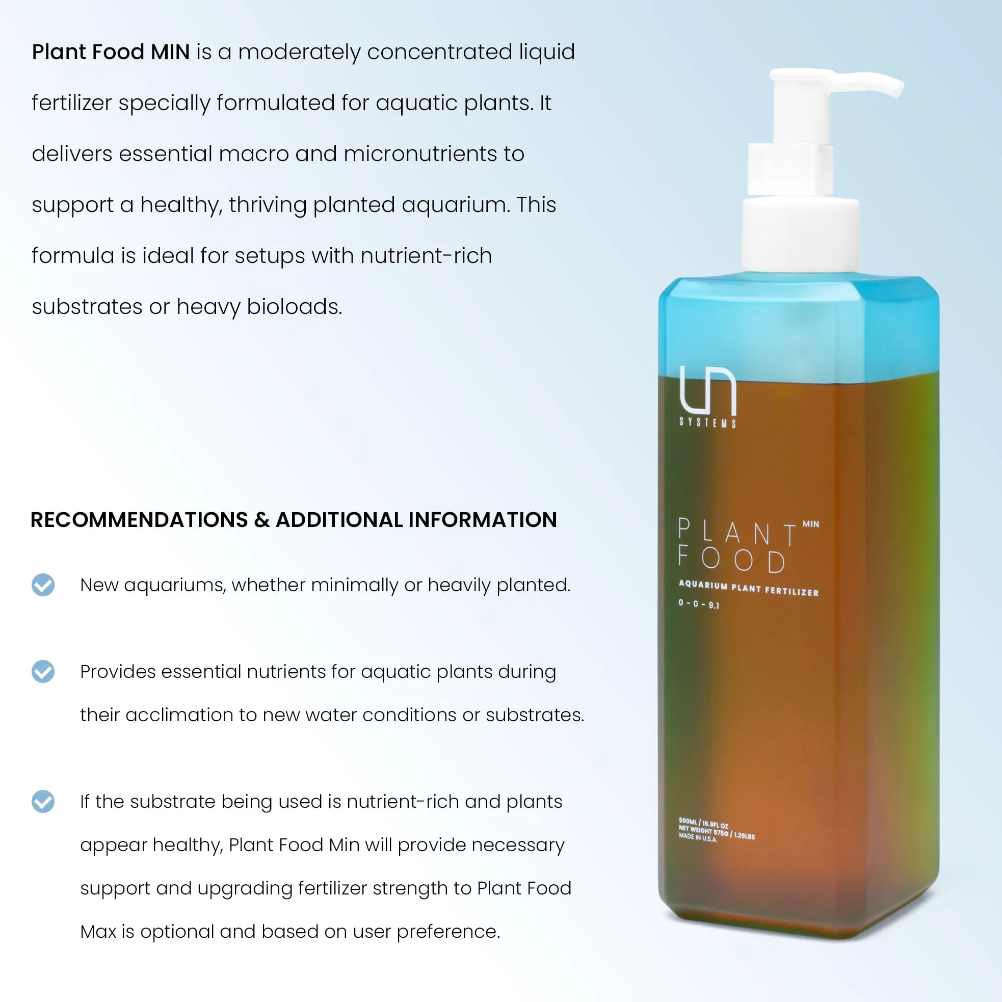 Ultum Nature Systems Engrais pour plantes d'aquarium - Fournit des macro et des micronutriments essentiels pour les plantes aquatiques (500 ml, min)
