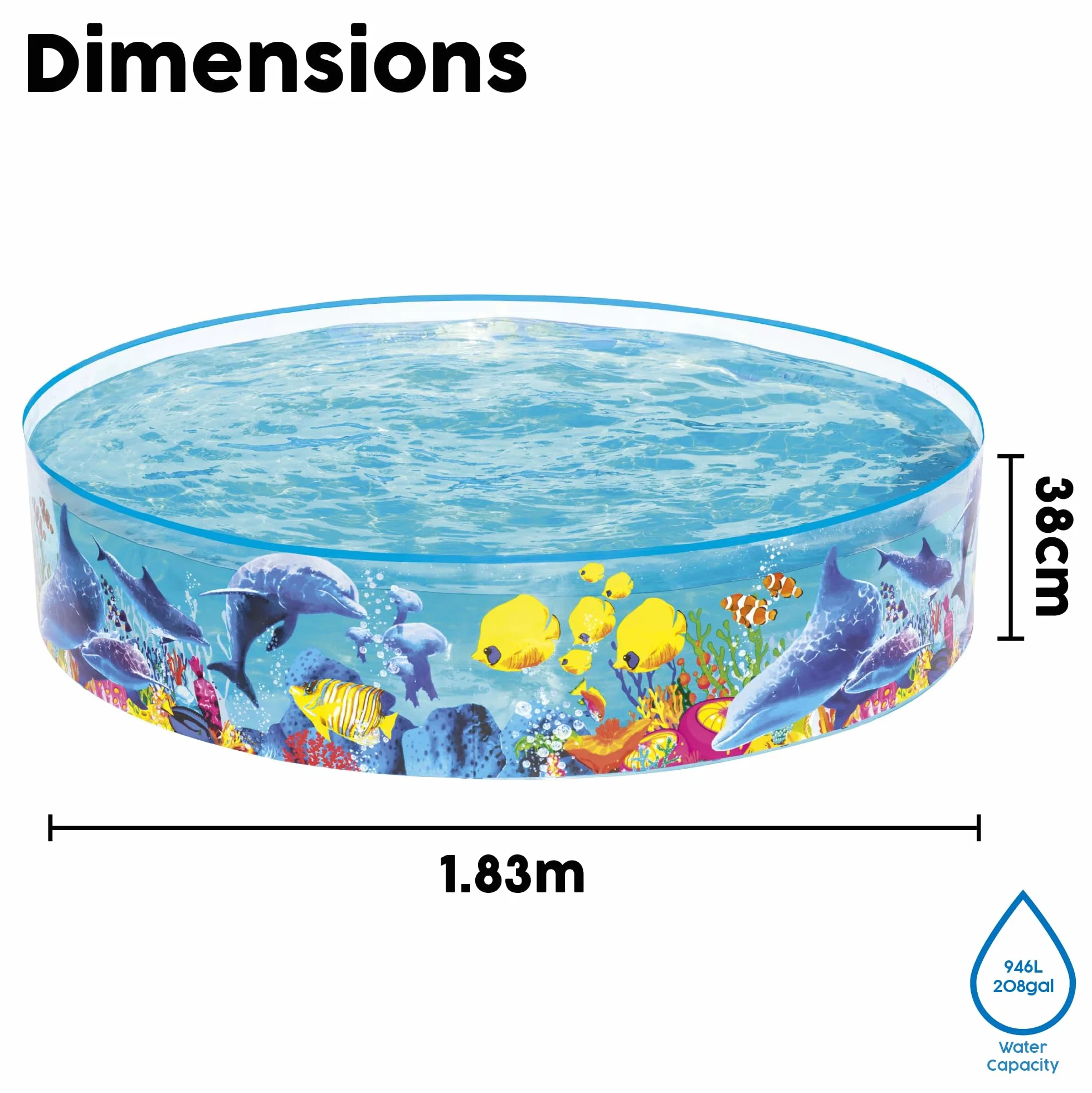 Bestway Piscine Hors Sol Ronde Fill'N'Fun Odissey 183 x 38 cm