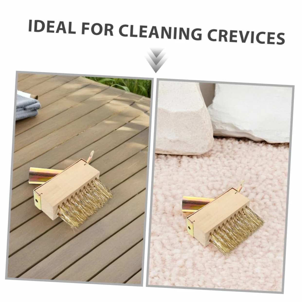 Hemobllo 4pièces Brosse Métallique pour Désherbage Terrasse Outil Nettoyage Joints Pavés Brosse Fil Acier Arrache-Mousse Désherbeur Manuel Dalles Kit Jardinage Crevasses