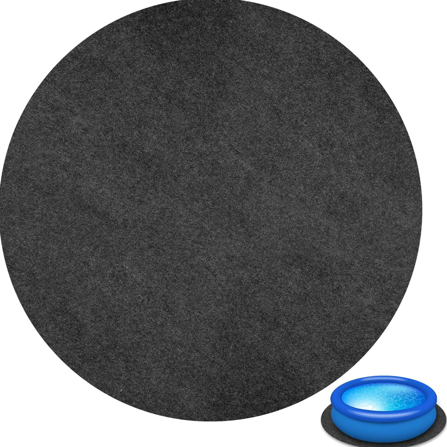 Tapis Rond pour - 198 cm - Réduction du Bruit - en Feutre - Forte Absorption d'eau avec Dessous antidérapant - pour Baignoire, Piscine
