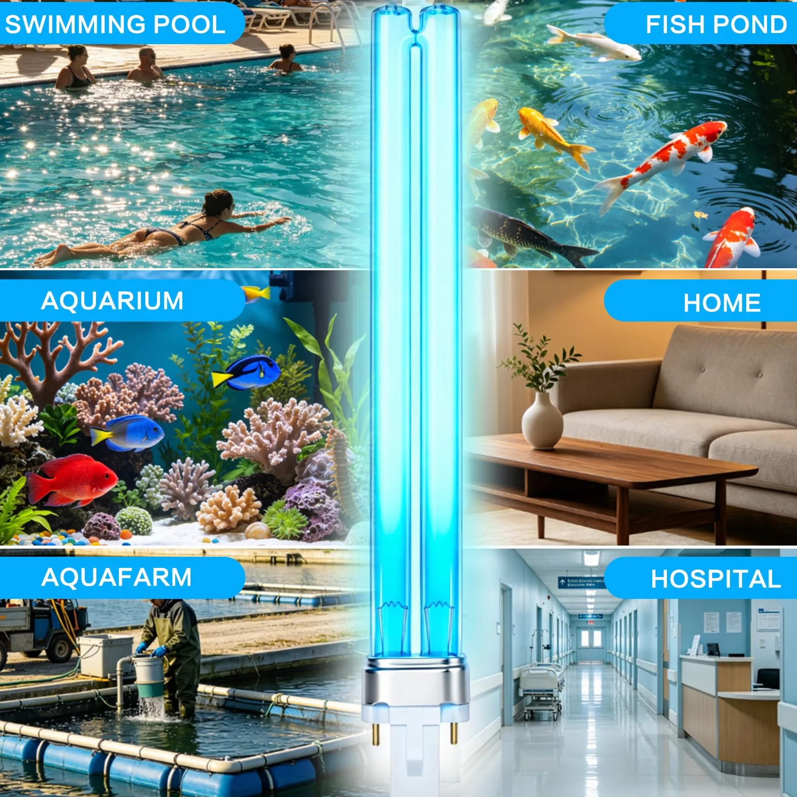 Ampoule UV-Desinfektionslampe 11W G23 pour Bassin Aquarium Filtre, Remplacement Désinfection Eau Anti-Algues