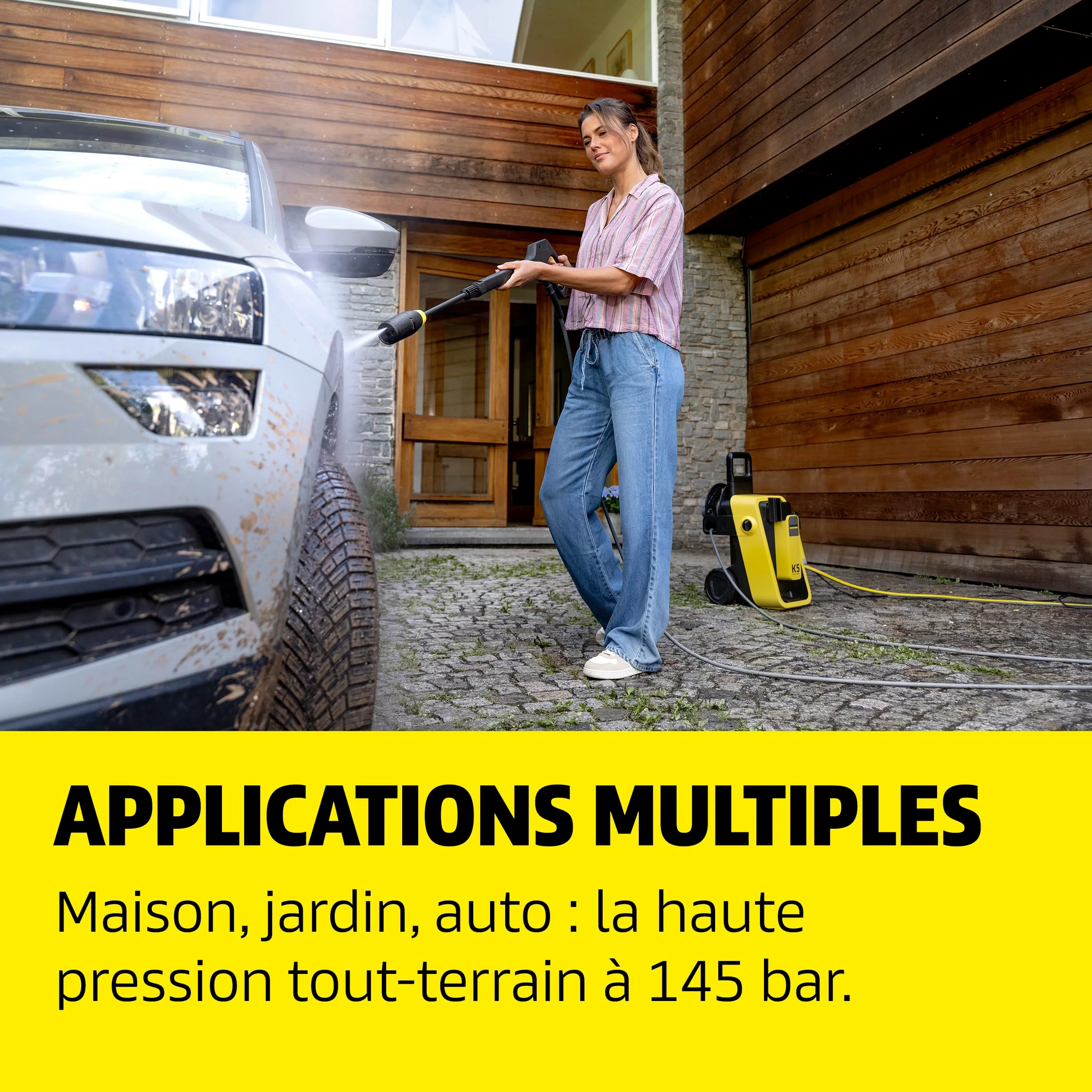 Kärcher Nettoyeur Haute Pression K 5 Comfort Premium Car, Pression : 145 Bar, débit : 500 l/h, Surface : 40 m²/h, Tuyau Haute Pression Extra Flexible, Enrouleur de Tuyau, Multi Jet 4 en 1, Car Kit