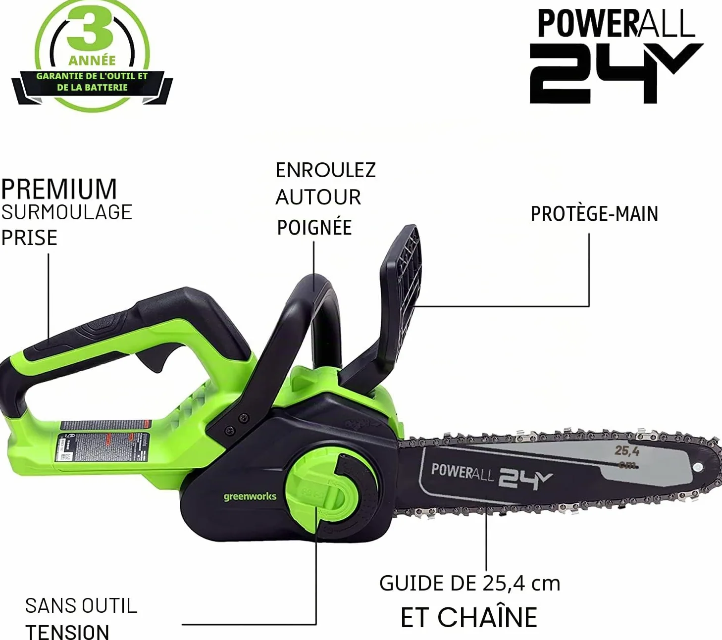 Greenworks Scie 24 V