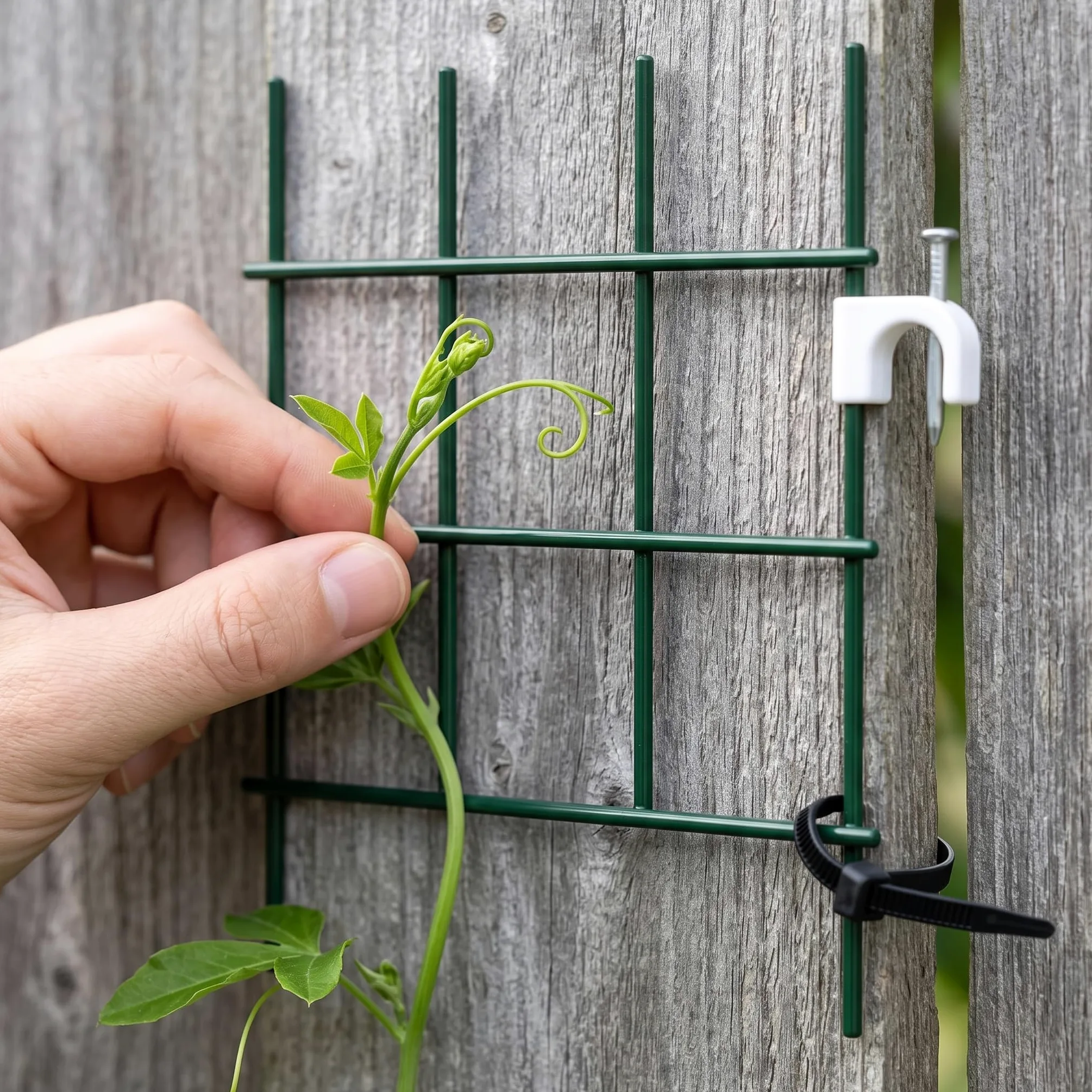 Treillis Plante Grimpante Extérieur pour Jardin et Mur – Support Métallique Anti-Brûlure, Vert foncé, 1 mètre de Haut, 6 cm de Trou, 7 mètres de Long
