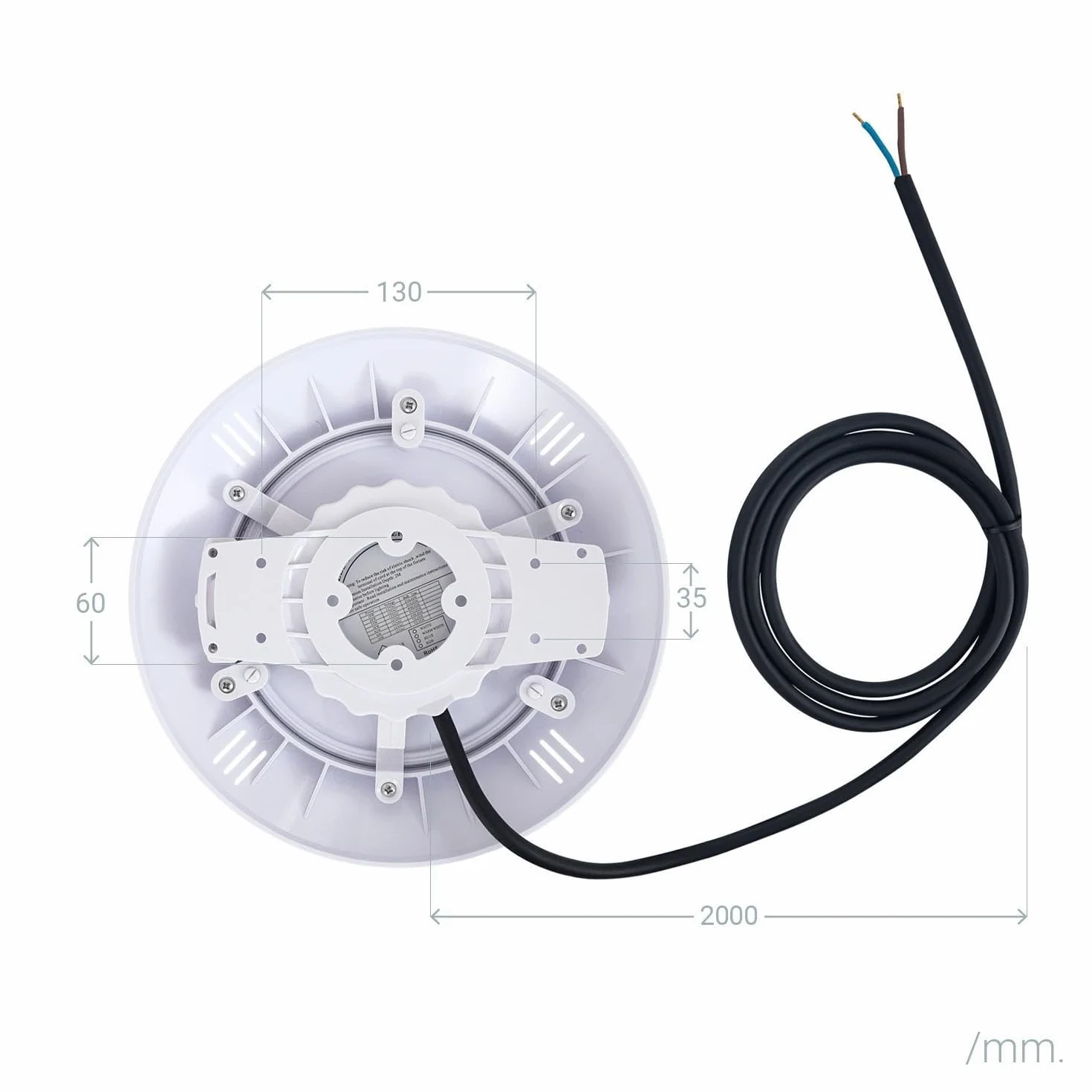 LEDKIA LIGHTING Spot LED Piscine Submersible 12V DC IP68 20W 6000K Blanc froid