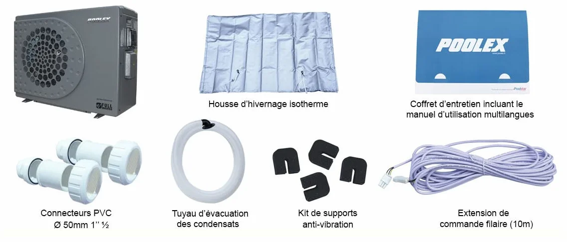 POOLEX Pompe à Chaleur Jetline Selection Inverter Modèle 155 Gris