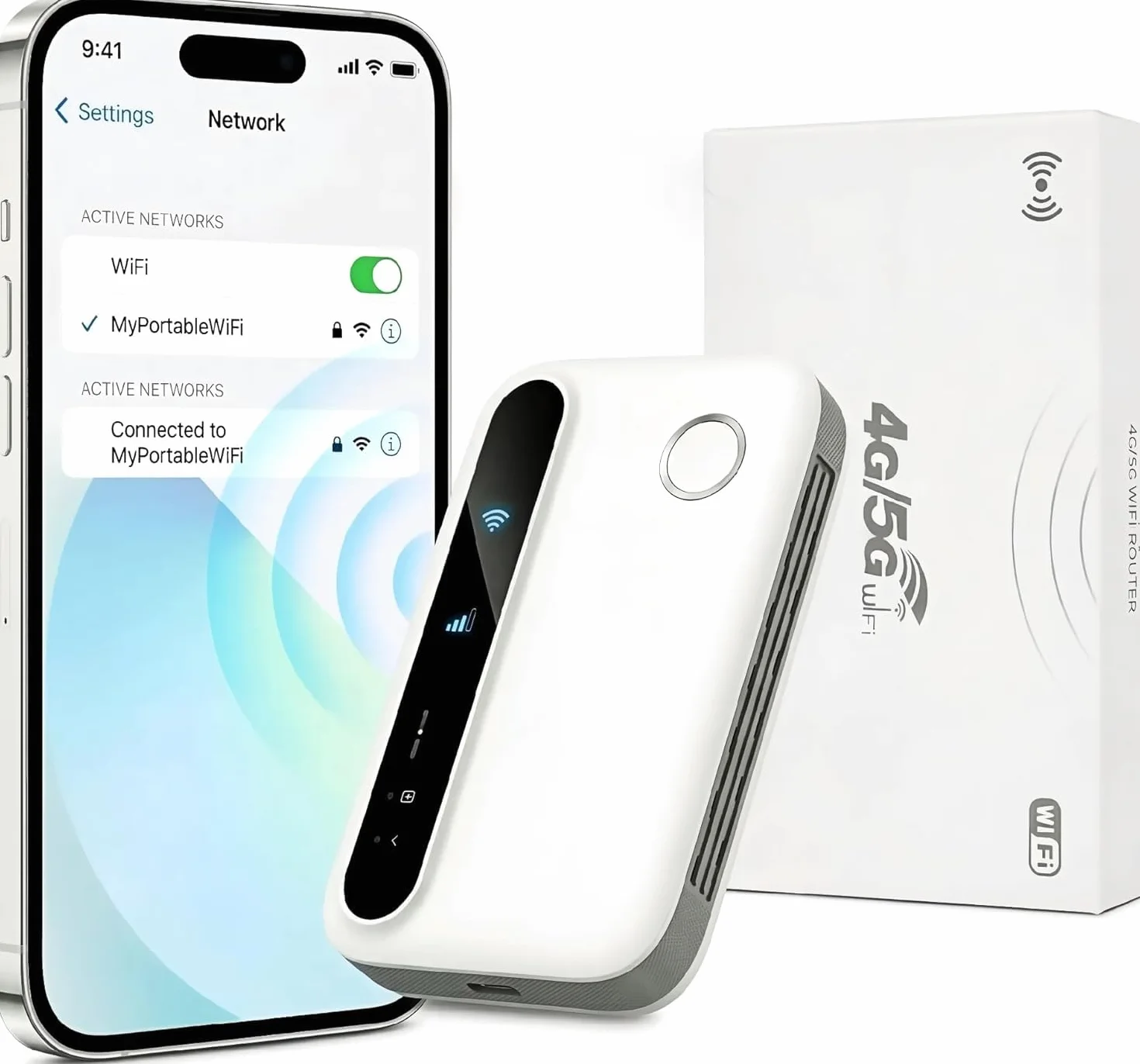 Routeur 5G Portable WiFi 6 avec Slot SIM Déverrouillé – Modem 5G Carte SIM, Internet Mobile Haut Débit 5G/4G+