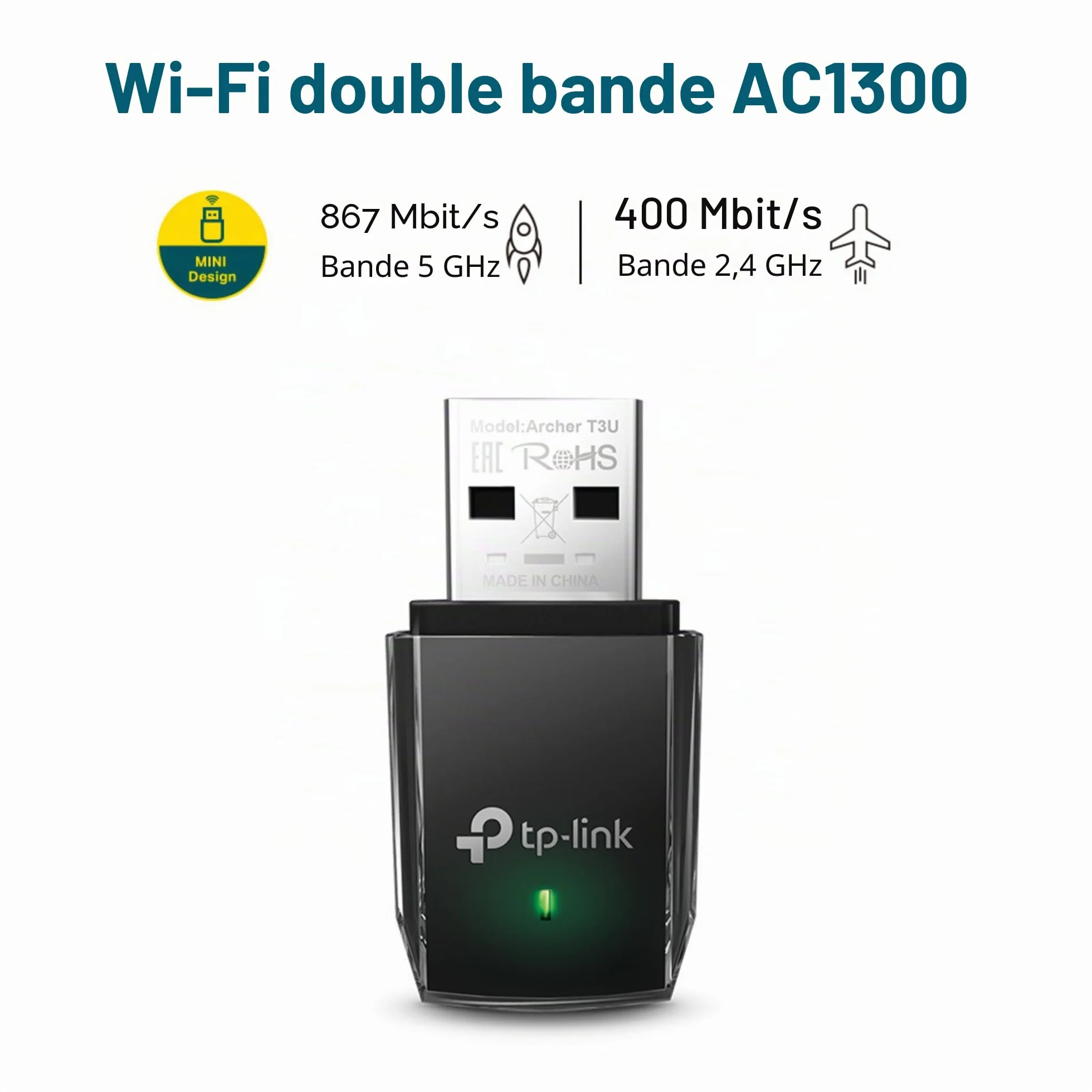 TP-Link Archer T2U AC600 Adaptateur USB WiFi Dongle