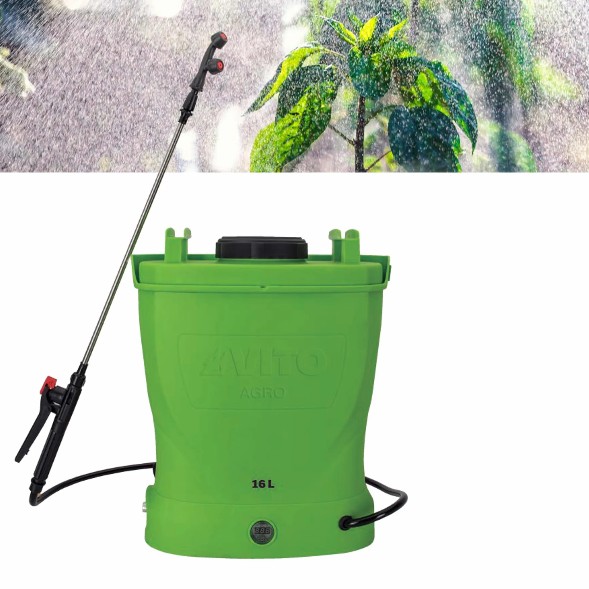 VITO - Pulvérisateur Electrique à Batterie 16L Rechargeable 12V 8AH 6 Bars - Pulvérisateur Toiture Traitement Végétaux - Livré avec Lance Télescopique, 3 Buses et Chargeur
