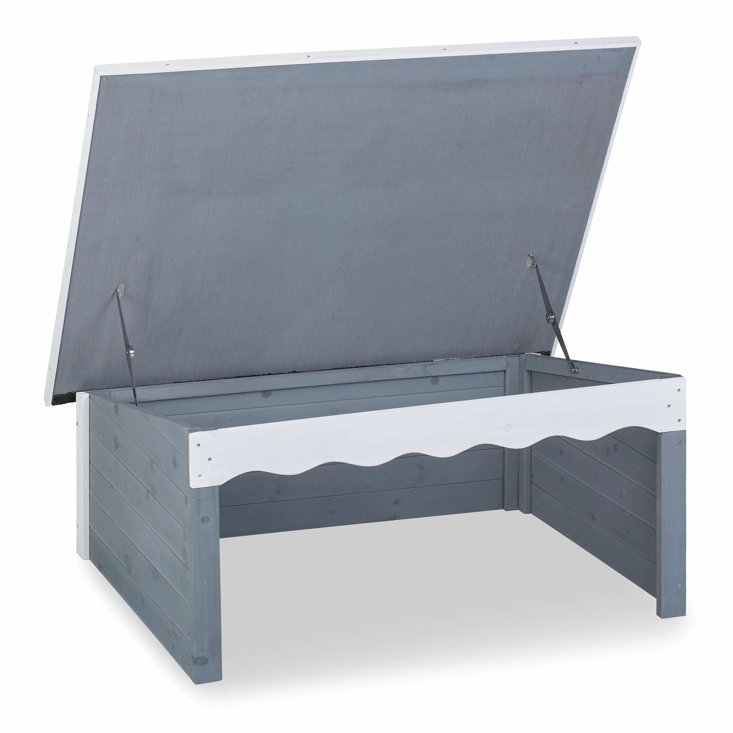 Relaxdays Garage à Robot Tondeuse, Bois, Toit résistant aux intempéries, Jardin, ouvrable, HLP : 46x108x82 cm, Gris