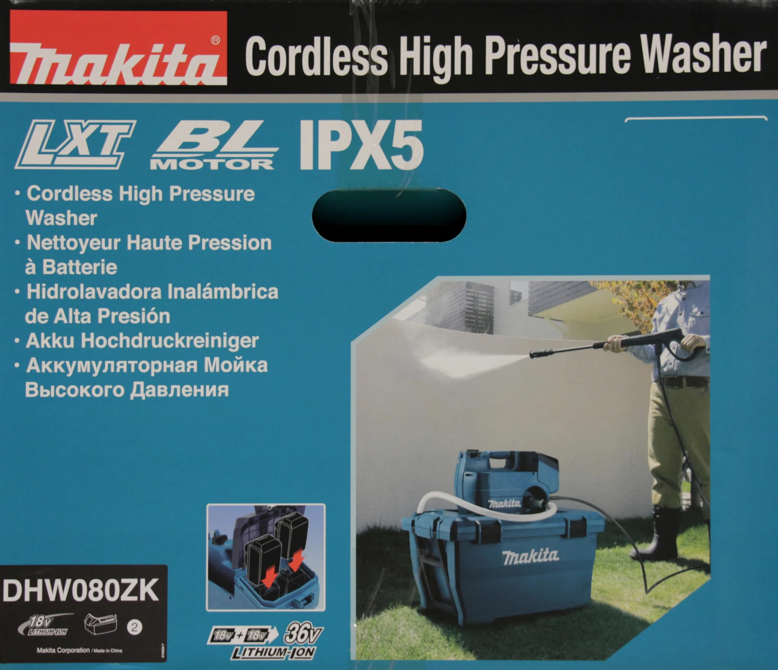 Nettoyeur haute pression sans fil 36V LXT 80 bar (Produit seul) - MAKITA DHW080ZK
