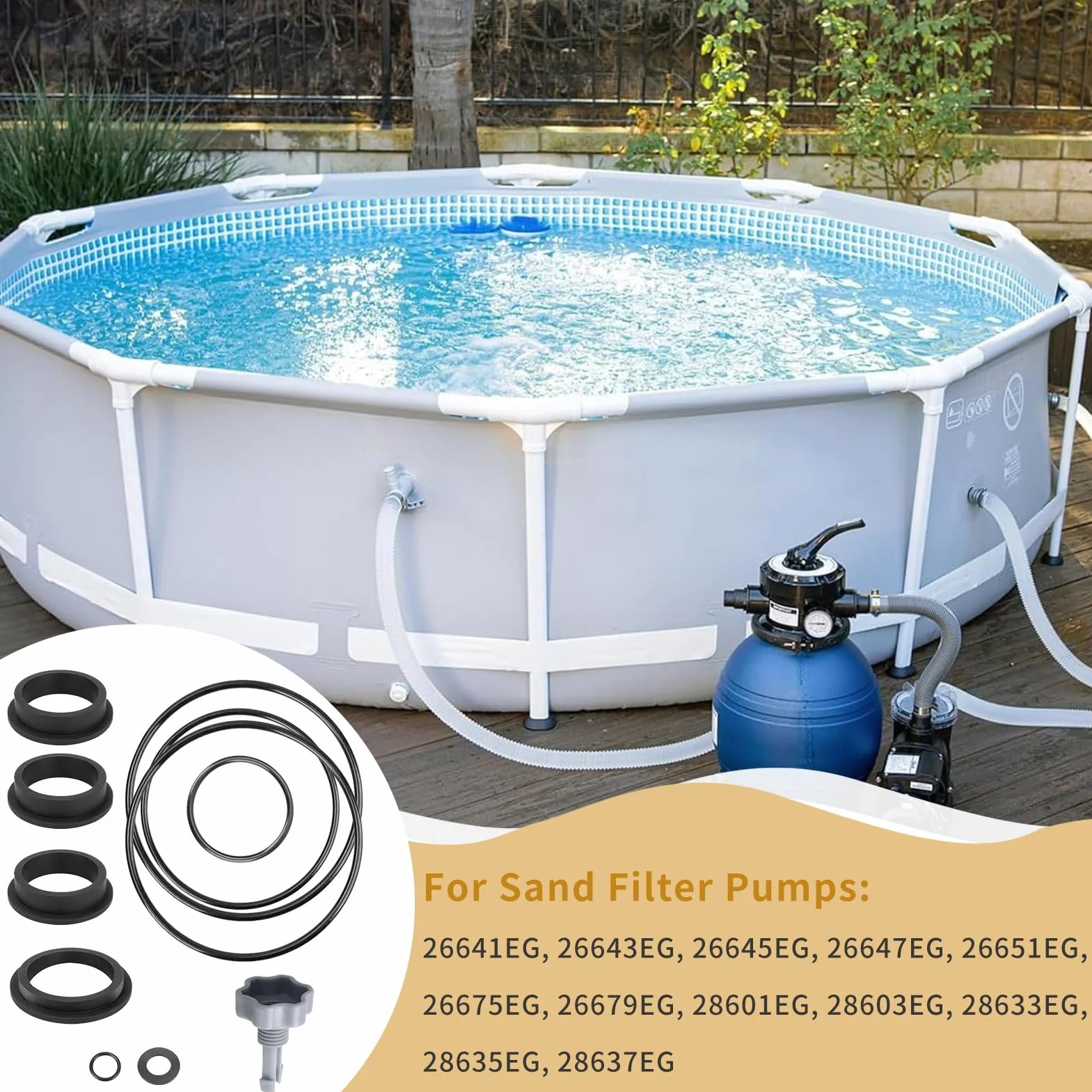 Kit Réparation Piscine Intex 12 Pièces Joints Toriques & Soupape Décharge d'Air