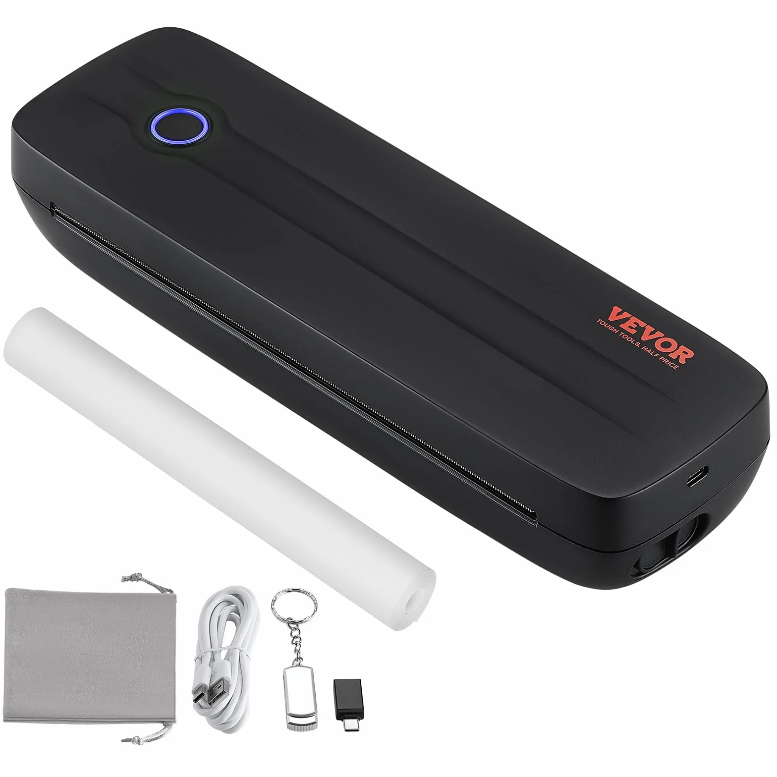VEVOR Imprimante Thermique Portable sans Fil 203 DPI, Mini Bluetooth sans Encre pour Papier A4/A5