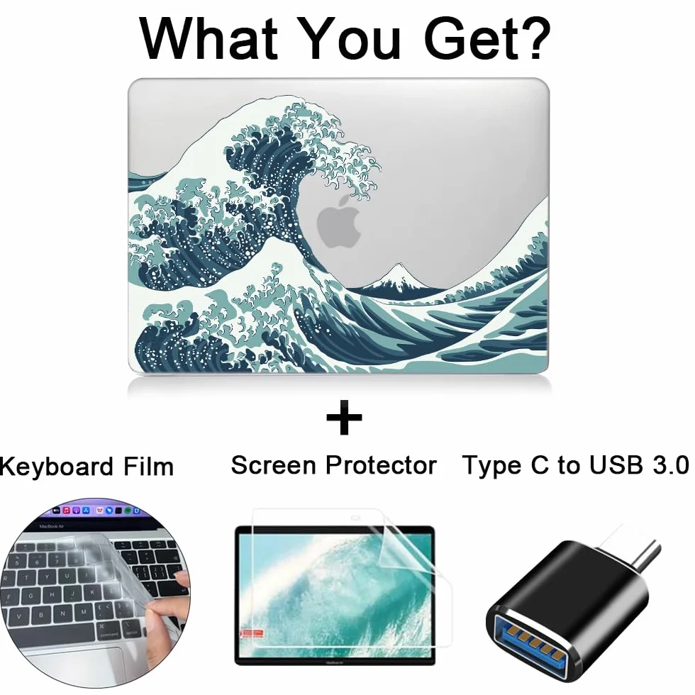 Coque Ultra-Mince Macbook Air 13.6 Pouces M4 M3 M2 Modèle A3240 A3113 A2681, Étui Rigide Plastique
