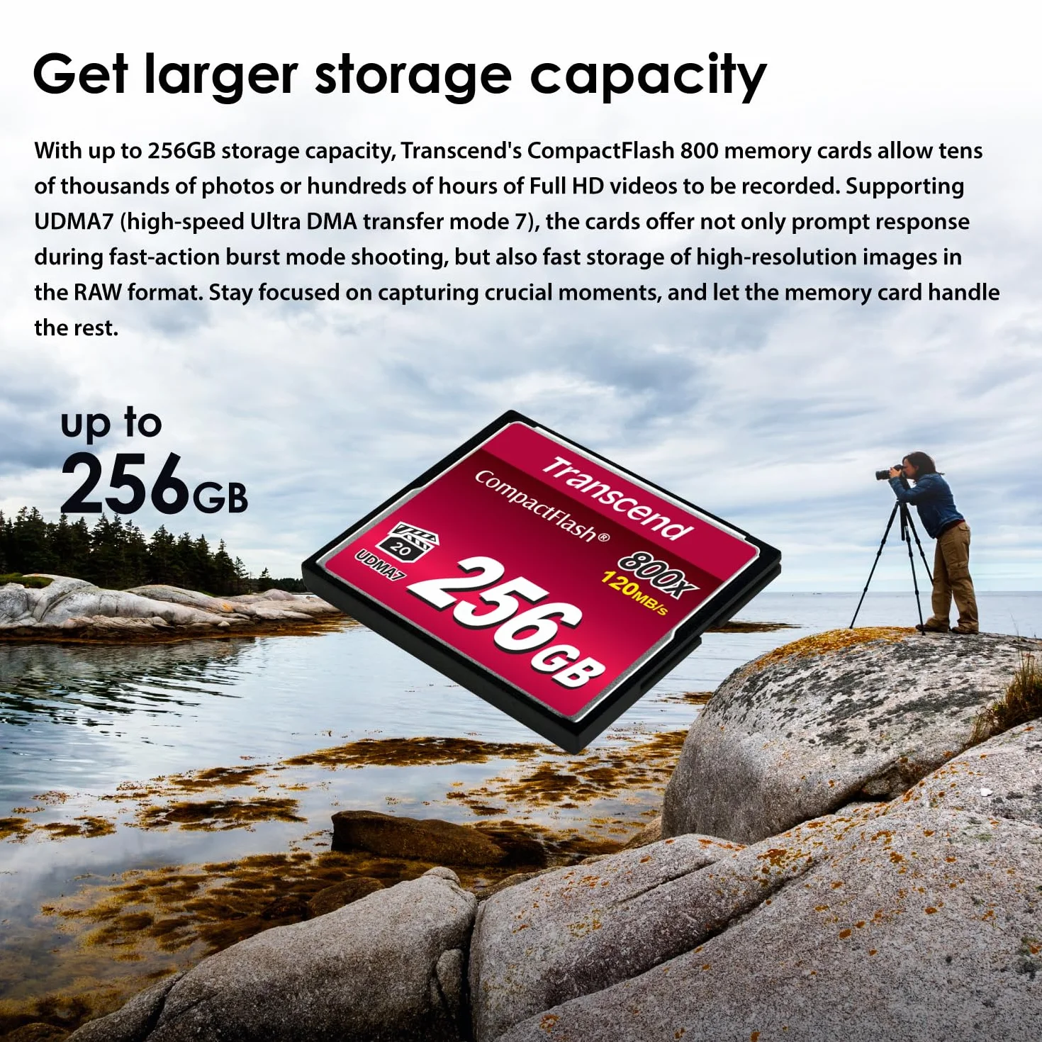Transcend CF800 CompactFlash 32Go Carte mémoire 120/60 Mo/s Ultra DMA Mode 7