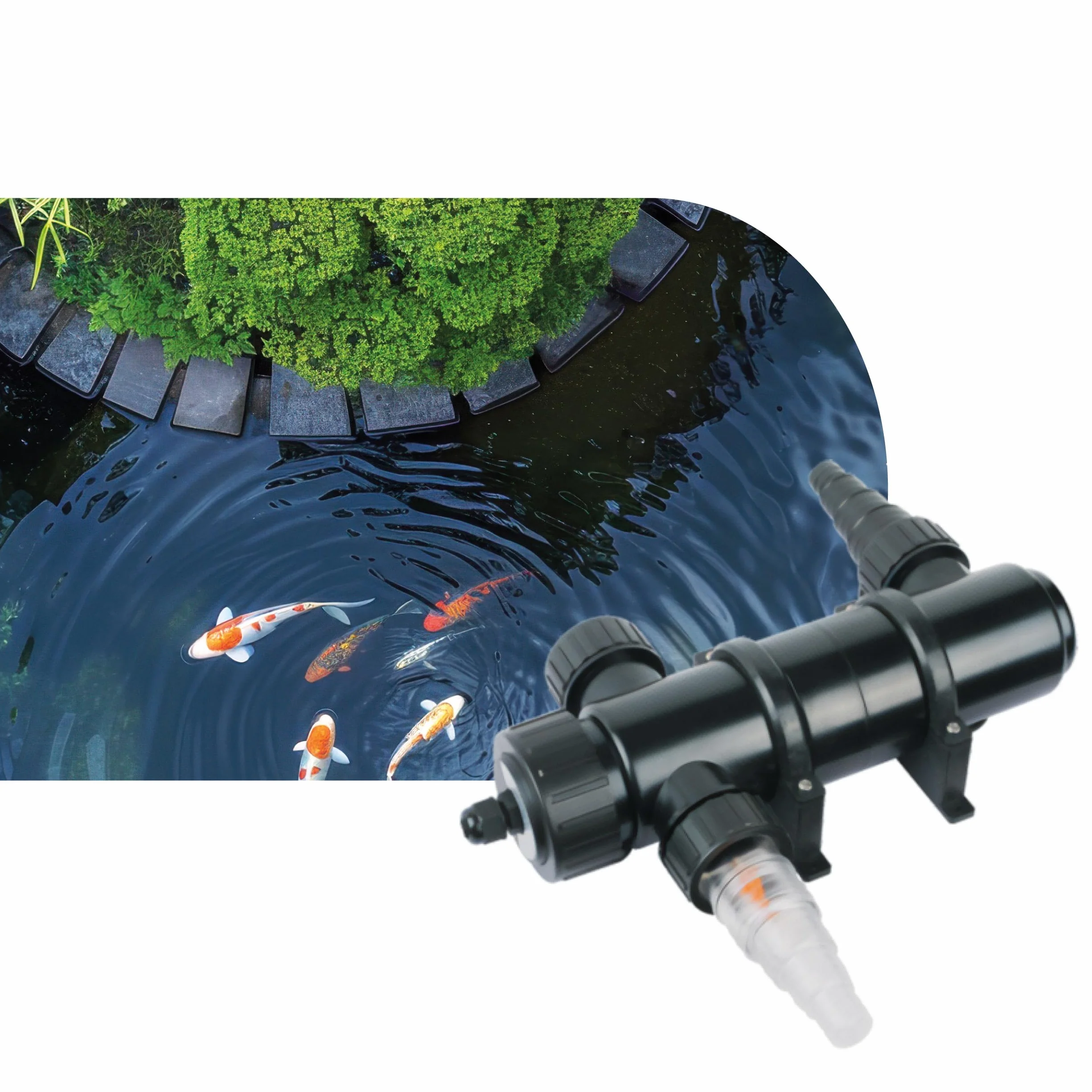 AQPOND Stérilisateur UV Bassin 18 W 2500 l/h Clarificateur UV-C Contrôle Algues Eau Verte