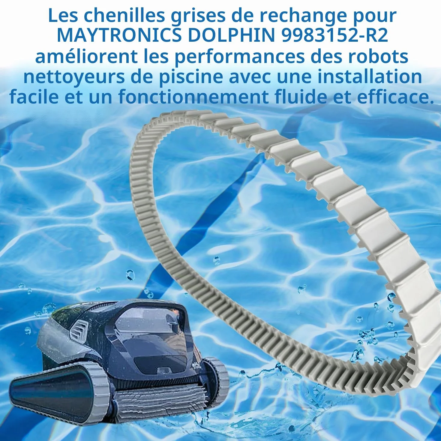 Maytronics Dolphin rails de rechange gris lot de 2 pour nettoyeur de piscine robotique 9983152-R2