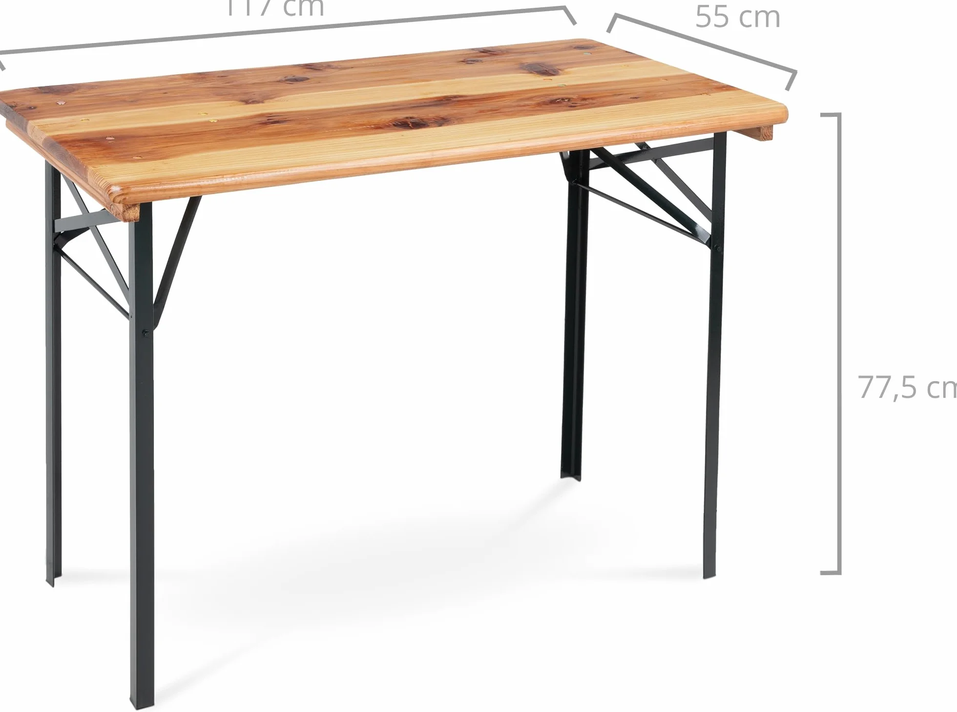 Stagecaptain BBT-117 Hirschgarten Table de Jardin 117 cm - Table de Brasserie Pliable Robuste