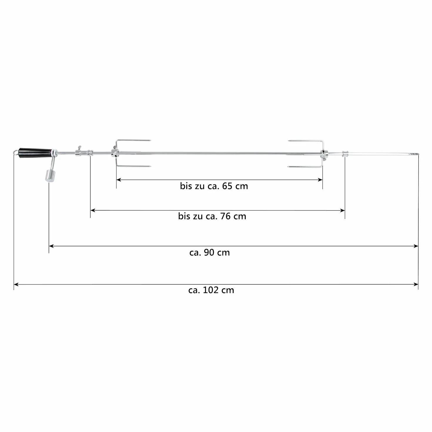 BBQ-Toro Set de broche à griller 90 cm moteur acier inoxydable 220V-240V rôtissoire