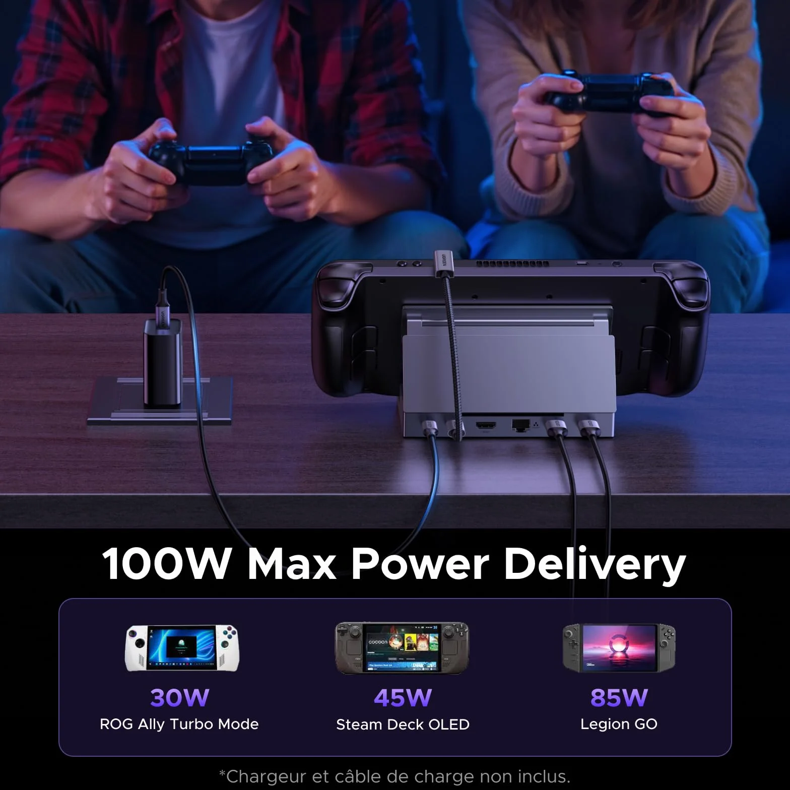 UGREEN 6 en 1 Docking Station Compatible Steam Deck OLED ROG Xbox Ally X Legion Go USB C HDMI 4K 120Hz VRR FreeSync G-Sync Ethernet Gigabit 3 Ports 5Gbps PD 100W