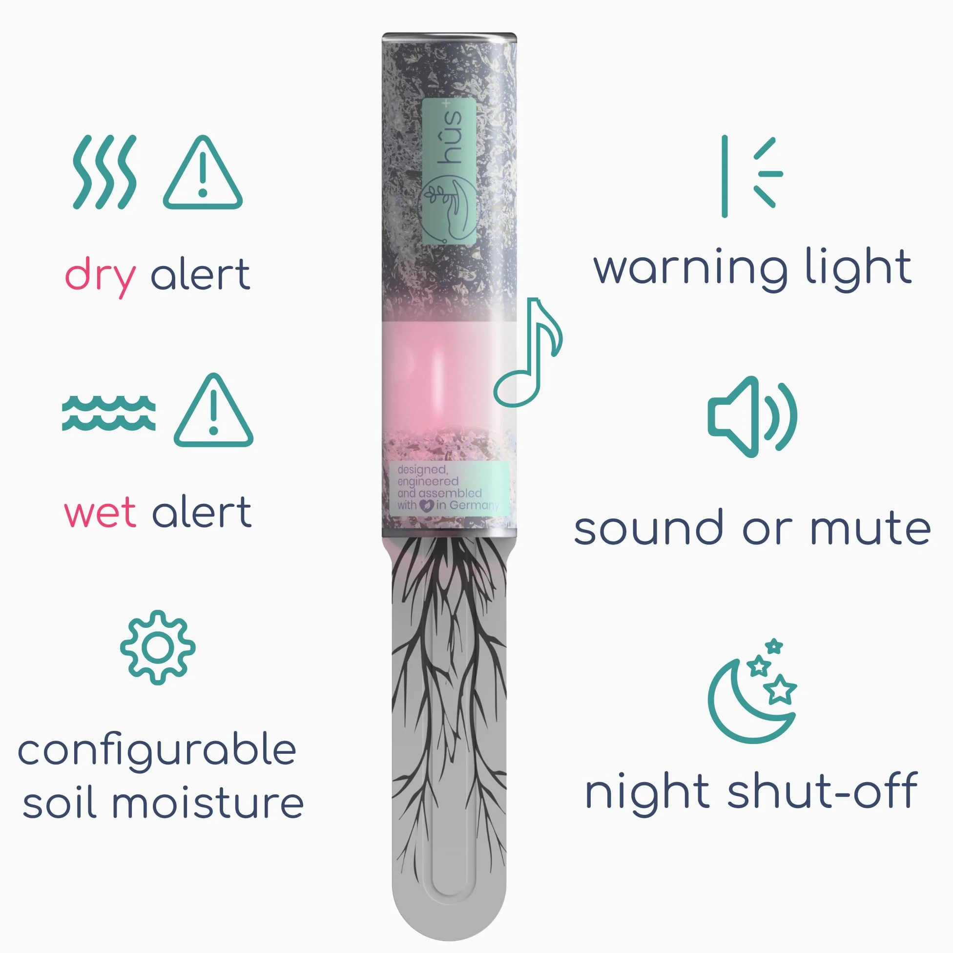 Flower eco - A Babysitter for Your Plants - Indicateur d'arrosage numérique avec batterie de 10 ans - Humidimètre pour plantes - Testeur d'humidité - Testeur de sol - Capteur étanche