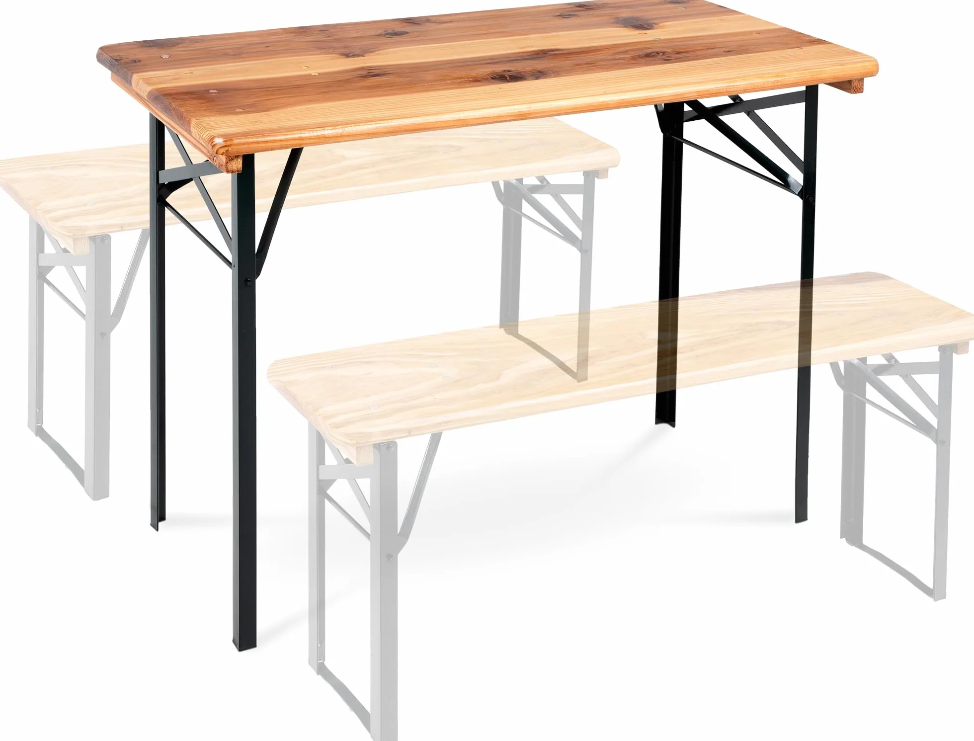 Stagecaptain BBT-117 Hirschgarten Table de Jardin 117 cm - Table de Brasserie Pliable Robuste