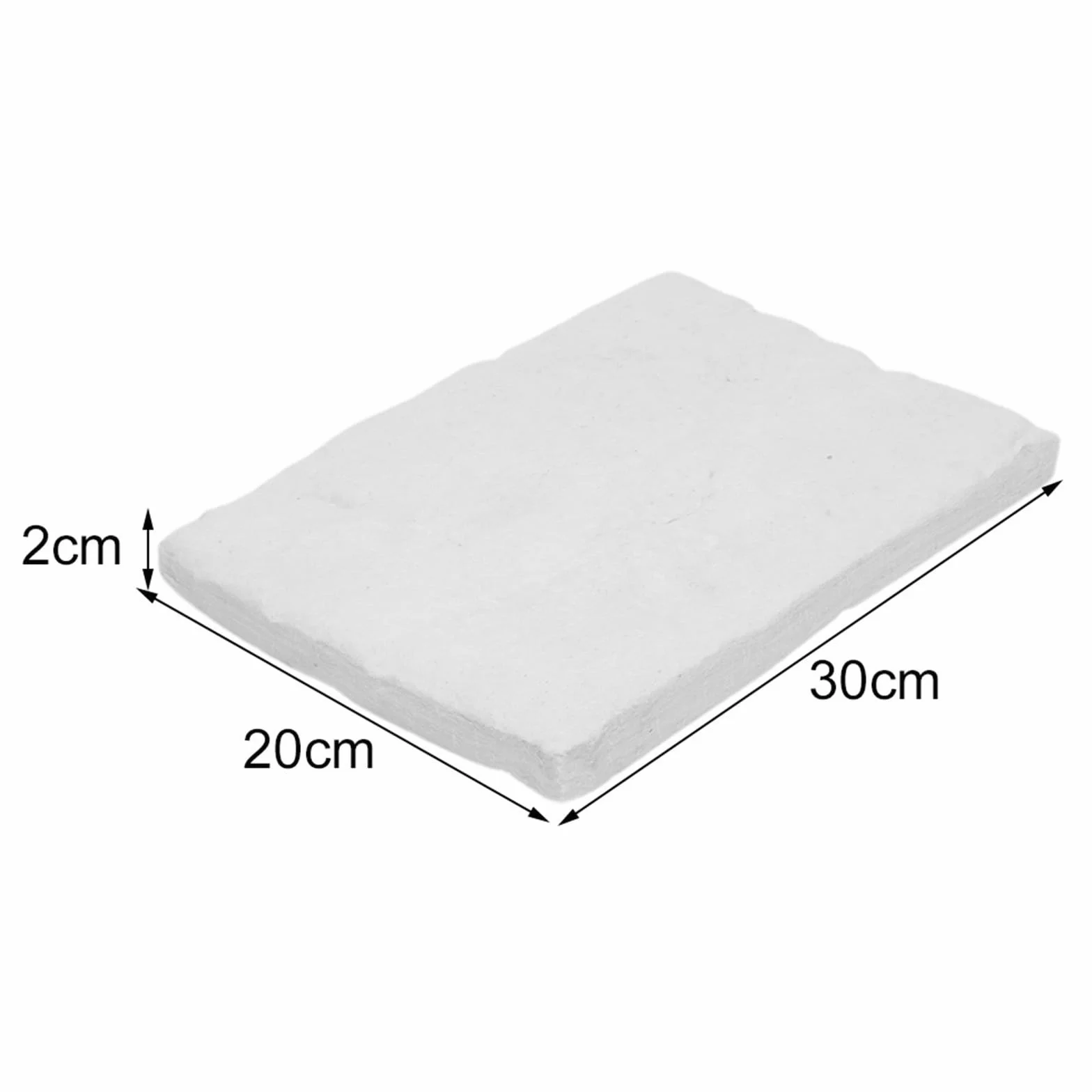 Éponge en laine de céramique de rechange pour cheminées au bioéthanol 30 x 20 x 2 cm