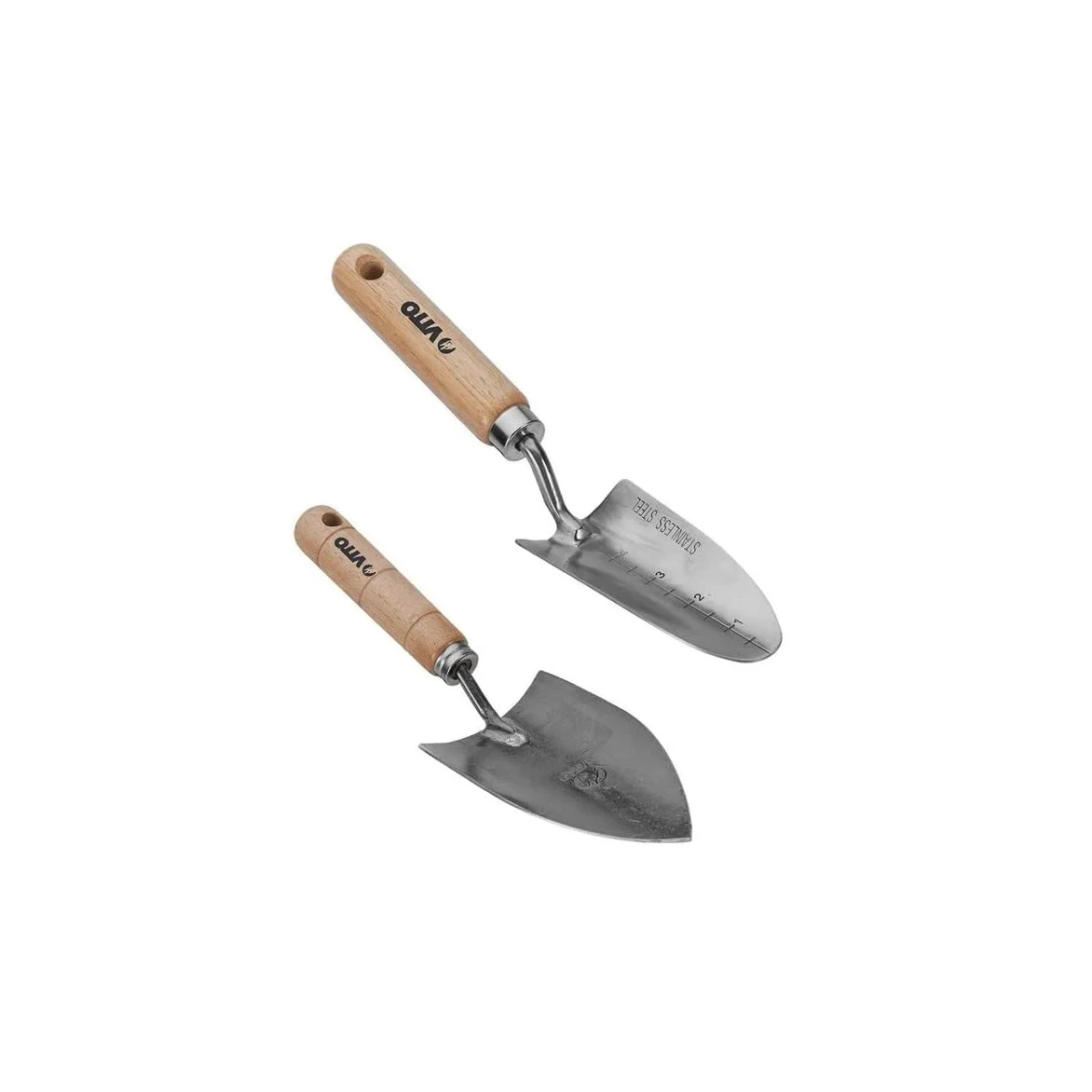 VITO - Kit 9 Outils de Jardin Manche Bois INOX et Fer forgés à la Main Outils de Jardin