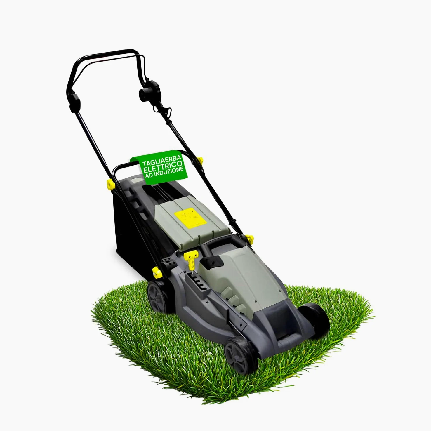 Avilia Tondeuse à Gazon électrique à Induction – Tondeuse à Gazon réglable 5 hauteurs de Coupe, diamètre de Coupe 380 mm, Vitesse 3000 TR/Min, 1600 W, 230 V, avec Panier de Collecte 50 L, 143 x 105 x