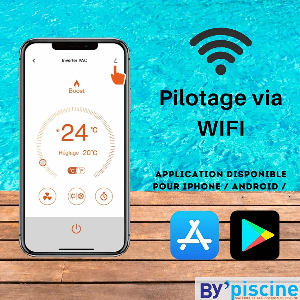 Pompe à Chaleur Piscine Full Inverter Arroka X-Full Inverter 70 80 m3 WiFi R32 COP>10