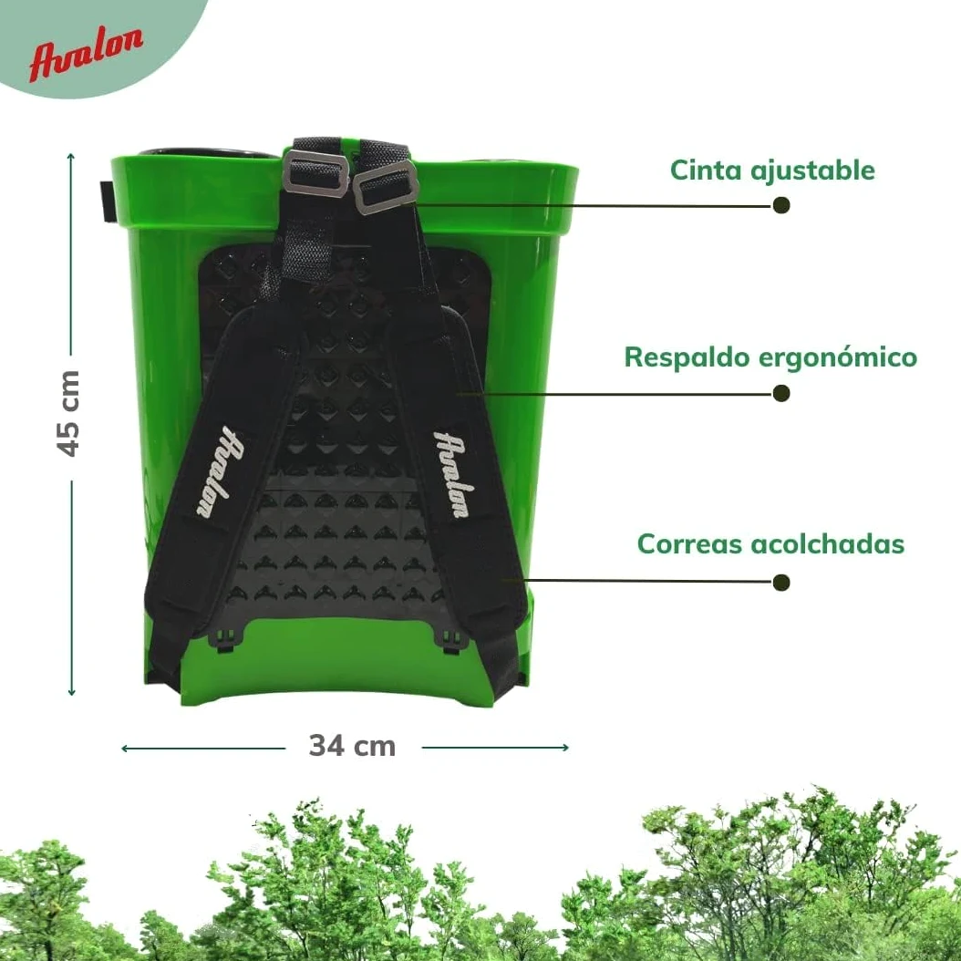 Avalon - Pulvérisateur à dos à pression à 1 lance avec batterie rechargeable et pompe de rechange, réservoir 16 l, lances inox vert