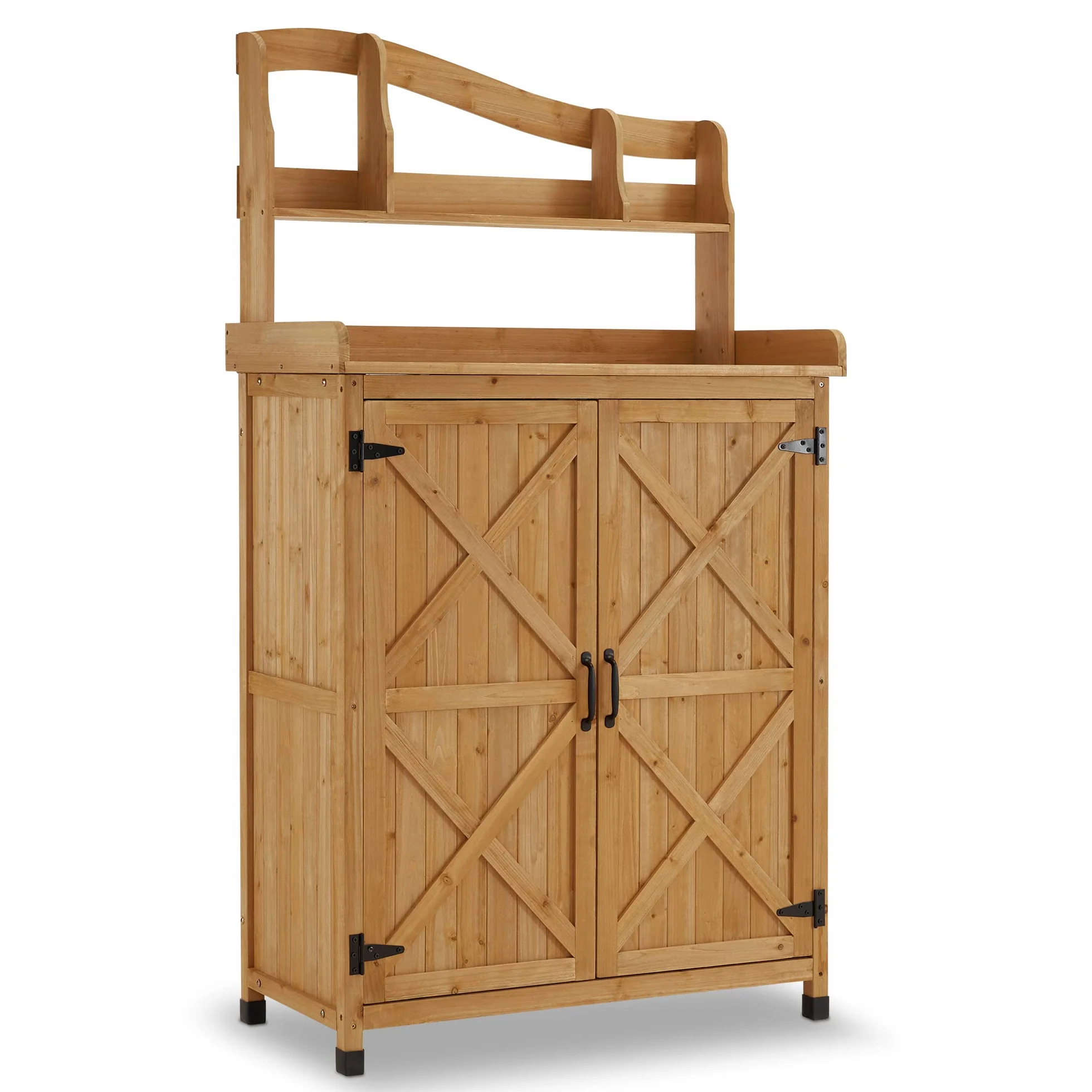 M MCombo Table de Jardinage en Bois résistante aux intempéries avec Plan de Travail Naturel