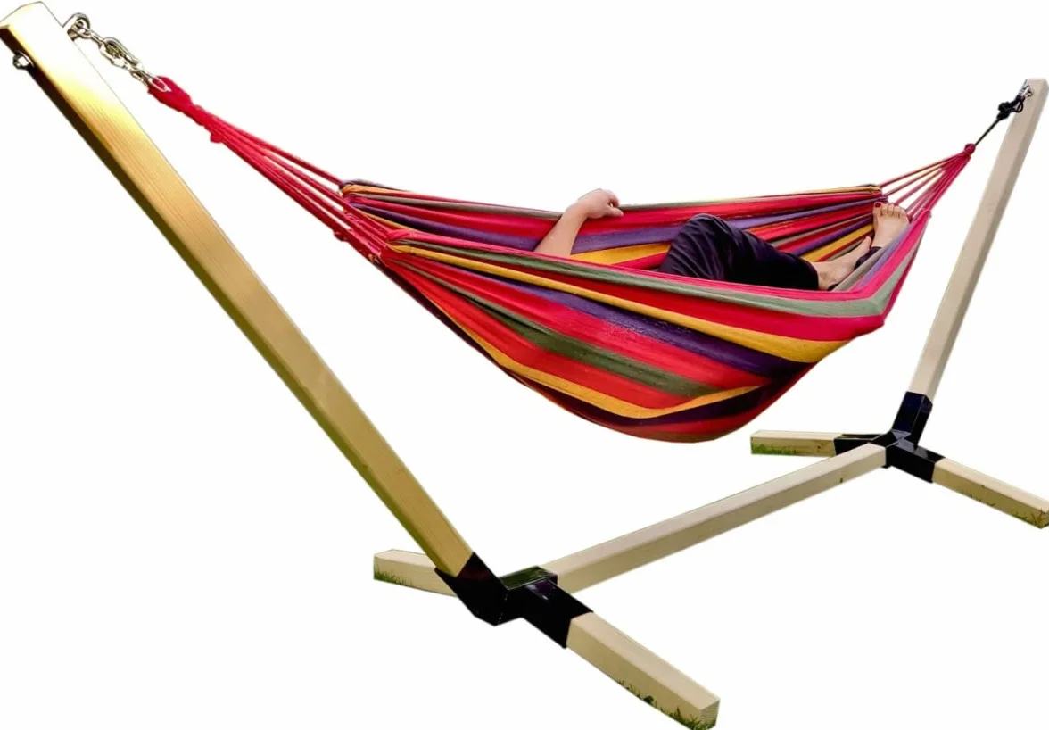Armature de hamac en bois dur 250 kg, bois équarri 65 mm