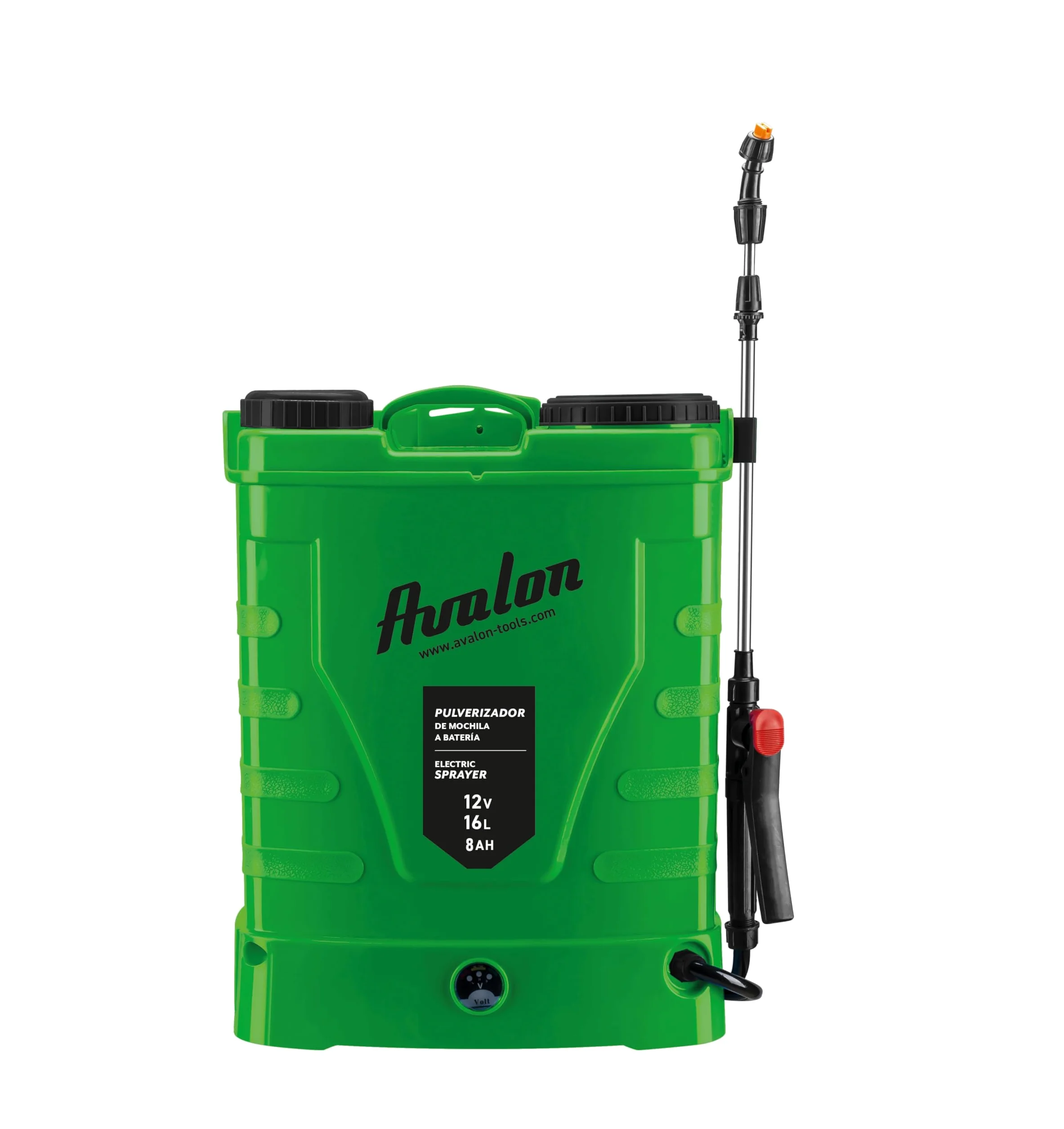 Avalon - Pulvérisateur à dos à pression à 1 lance avec batterie rechargeable et pompe de rechange, réservoir 16 l, lances inox vert