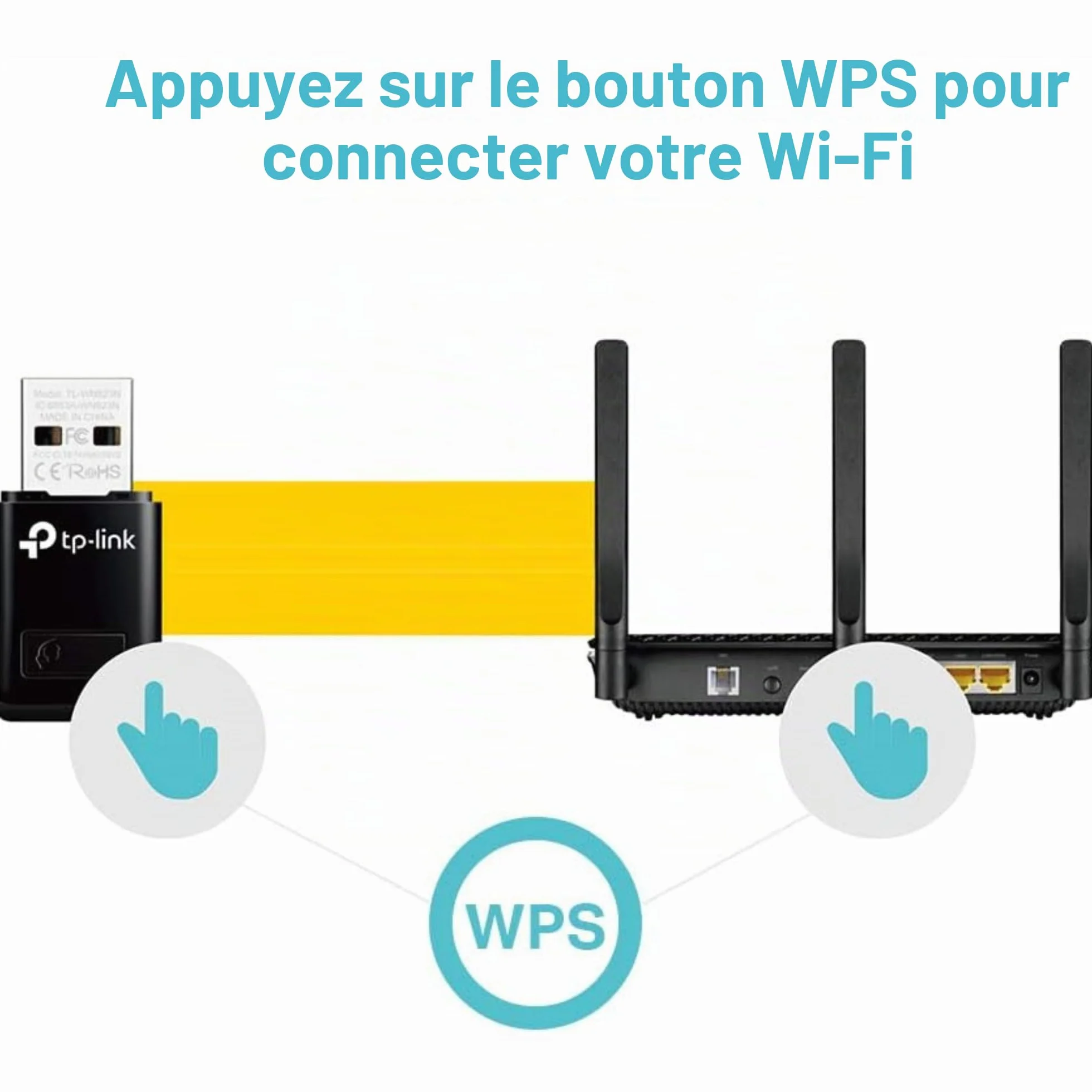 TP-Link TL-WN823N Mini Adaptateur USB WiFi N300 Mbps, Clé WiFi avec Bouton WPS, Compatible Windows 11/10/8.1/8/7/XP, Mac OS, Linux, Noir
