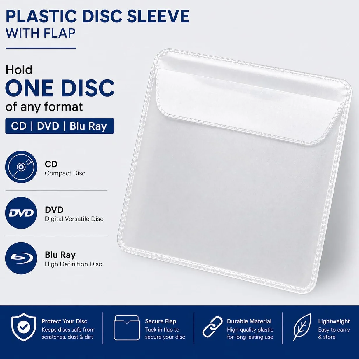 Dragon Trading 25 x CD DVD Disque transparent Housse plastique 150 Micron Wallet