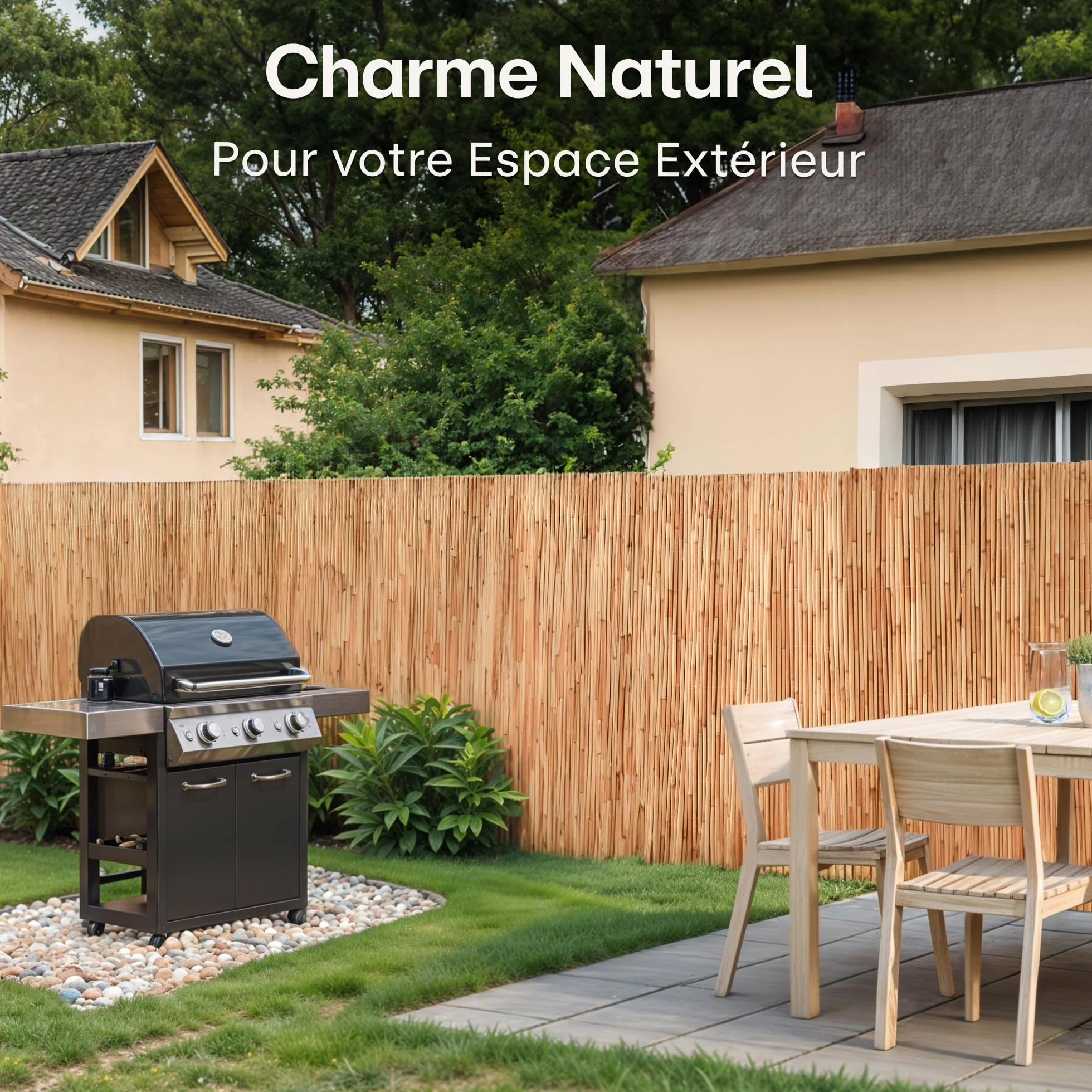 Canisse Roseau Naturel 1m x 3m FSC Certifié 100x300cm pour Balcon Jardin