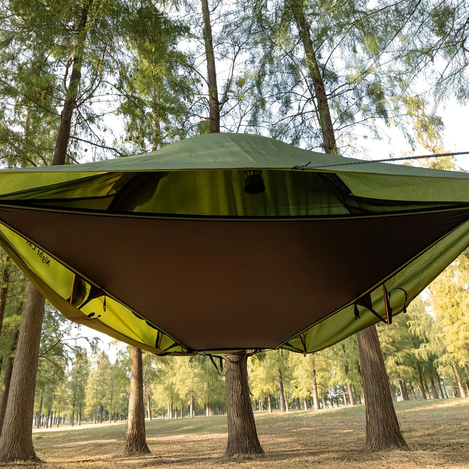 Night Cat Camping Hamac Tente: 1 Personne Fond Plat Hamac avec Moustiquire imperméable pour Bivouac Randonnée Jardin