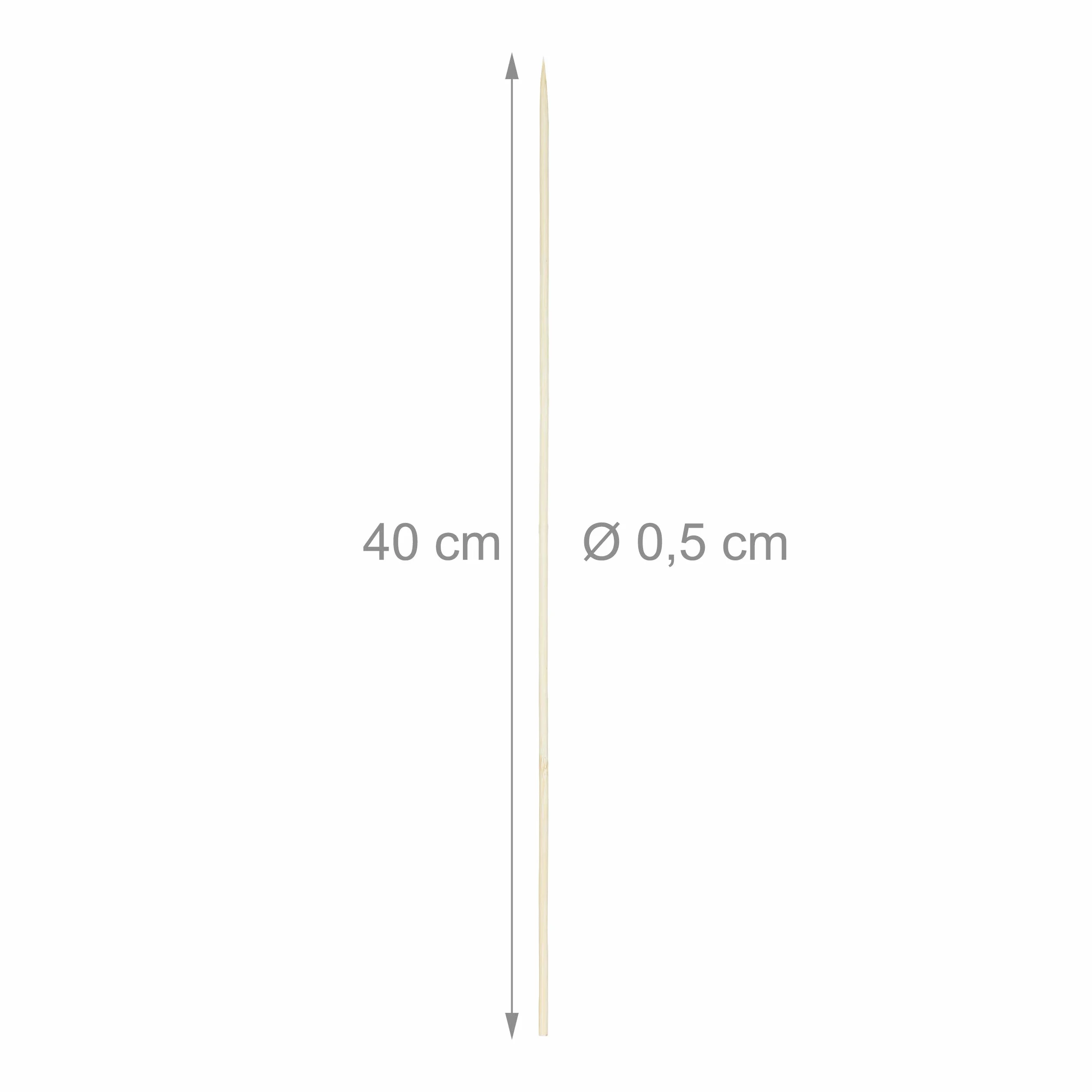 Relaxdays Lot de 250 Brochettes Barbecue Bambou 40 cm Ø 5 mm Nature