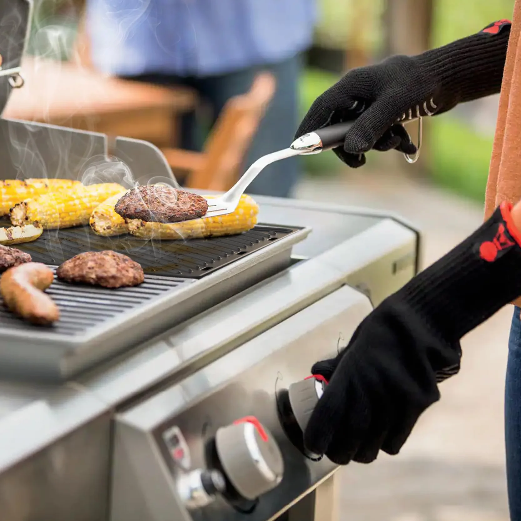 Weber Genesis 300 Plaque de Cuisson en Fonte Réversible 49 x 32 cm pour Barbecue à Gaz - Remplacement 7528