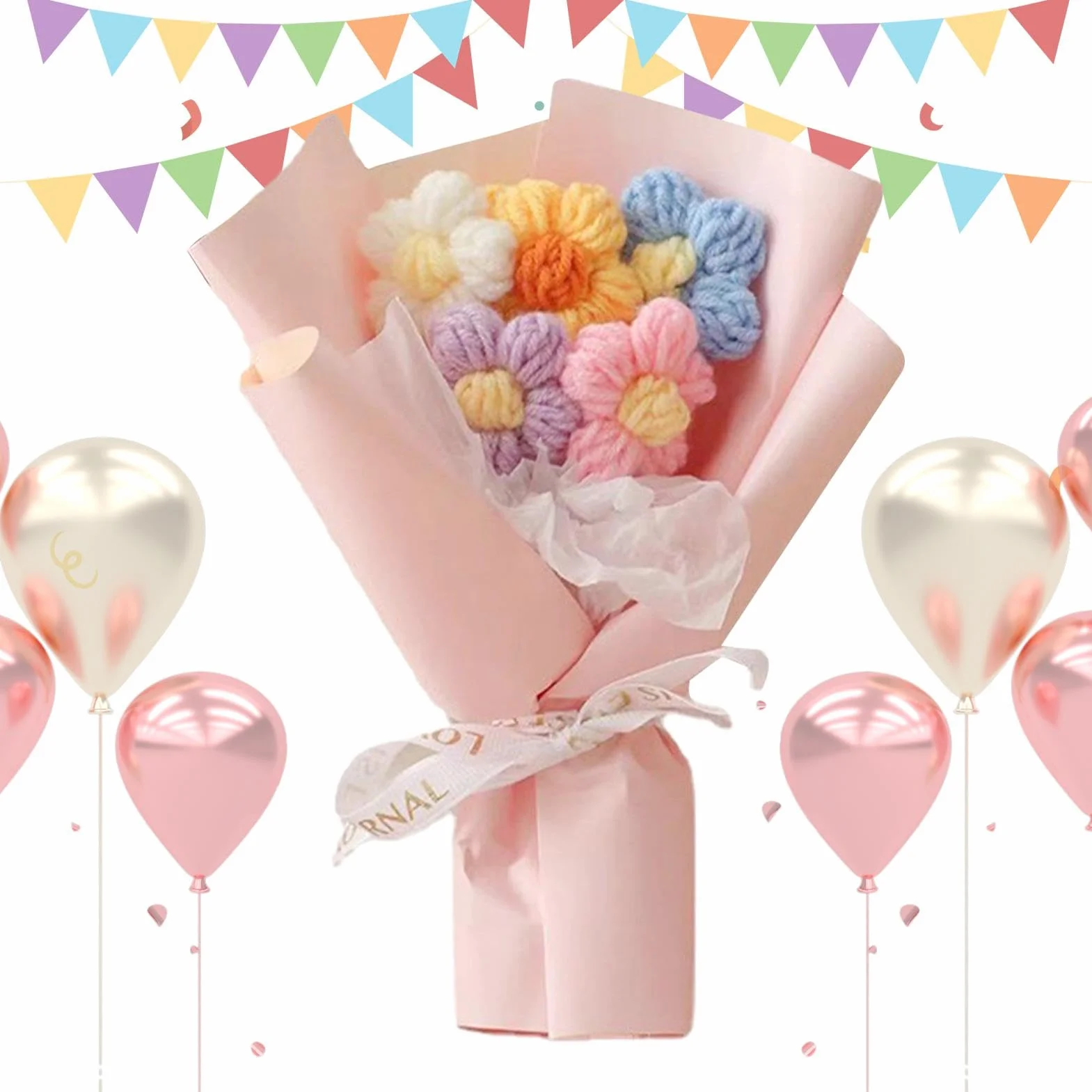 Bouquet de fleurs au crochet fait main pour anniversaire fête des mères décoration maison
