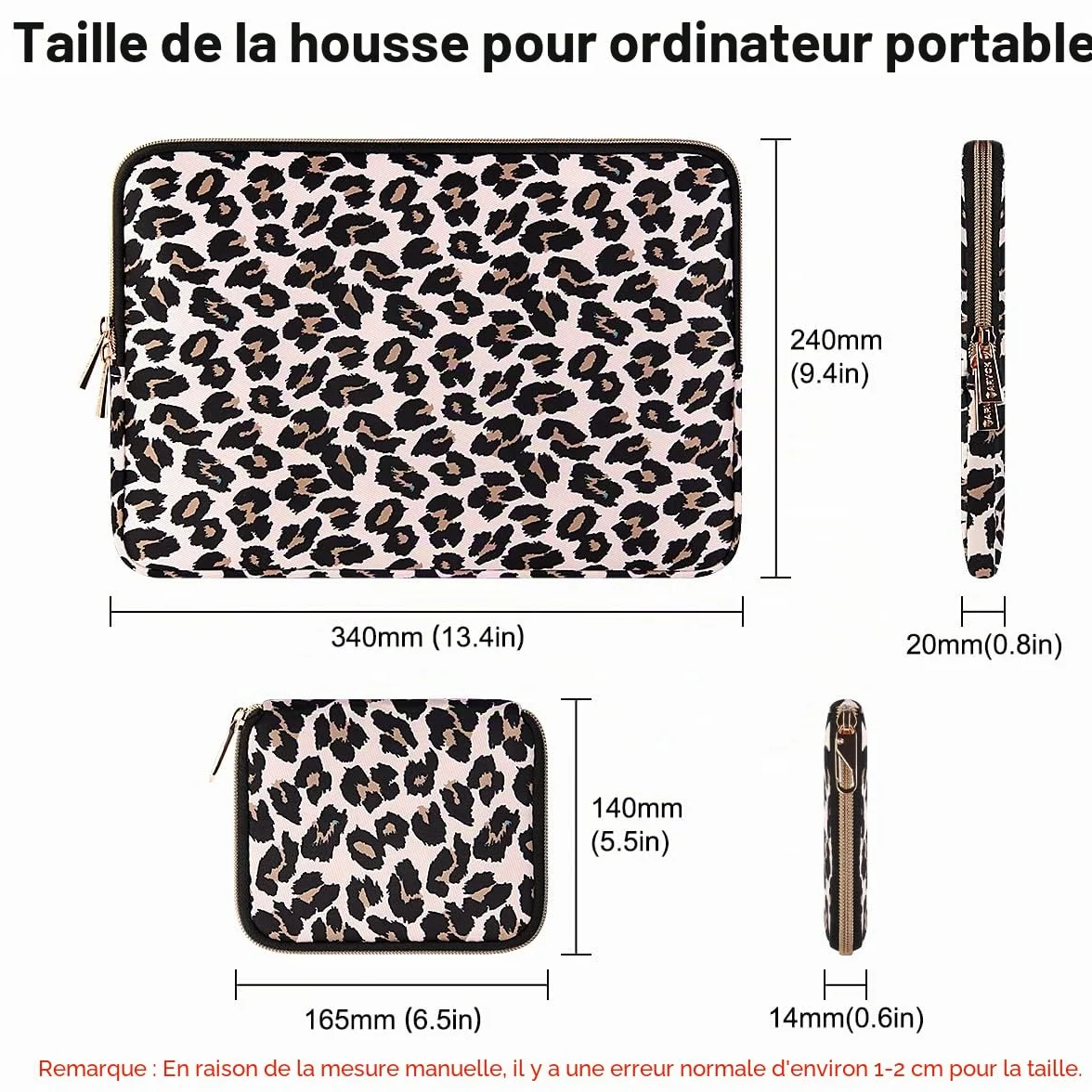 ARVOK Housse Ordinateur Portable 14 Pouces MacBook Air Pro 13 14 HP Dell Lenovo ASUS Acer Samsung Résistant Eau