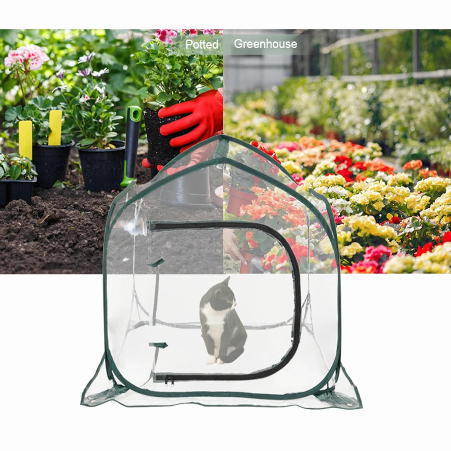 Mini Serre Pop-up, fabriquée en PVC imperméable, hydratante en été, Garde au Chaud en Hiver, Disponible à l'intérieur et à l'extérieur