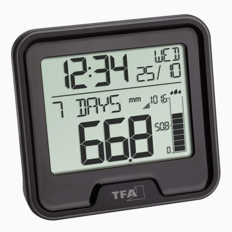 TFA 47.3005.01 Pluviomètre sans fil Drop avec pluviomètre Noir avec piles