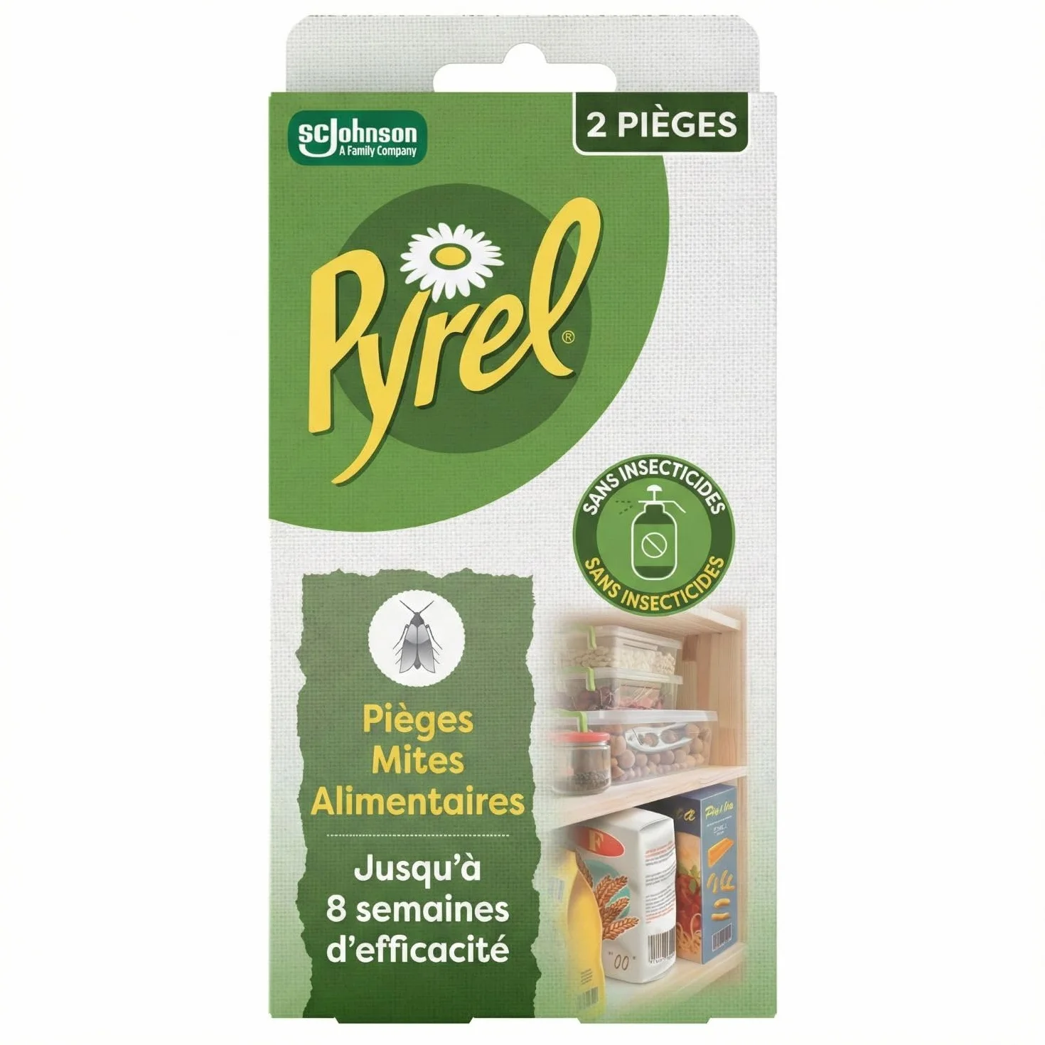 Pyrel Pieges Mites Alimentaires X2 - Sans Insecticides